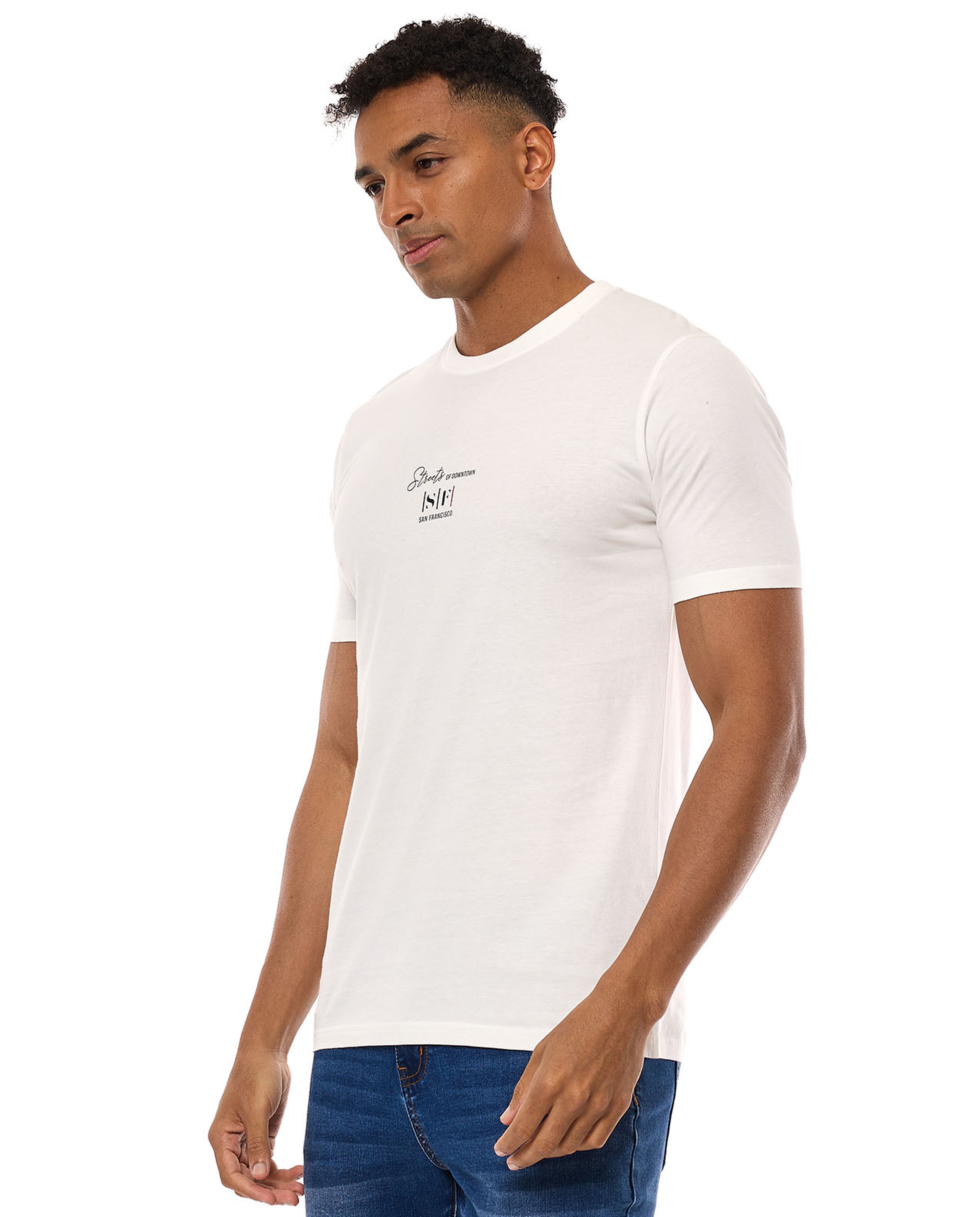 Printed T-Shirt with Crew Neck and Short Sleeves