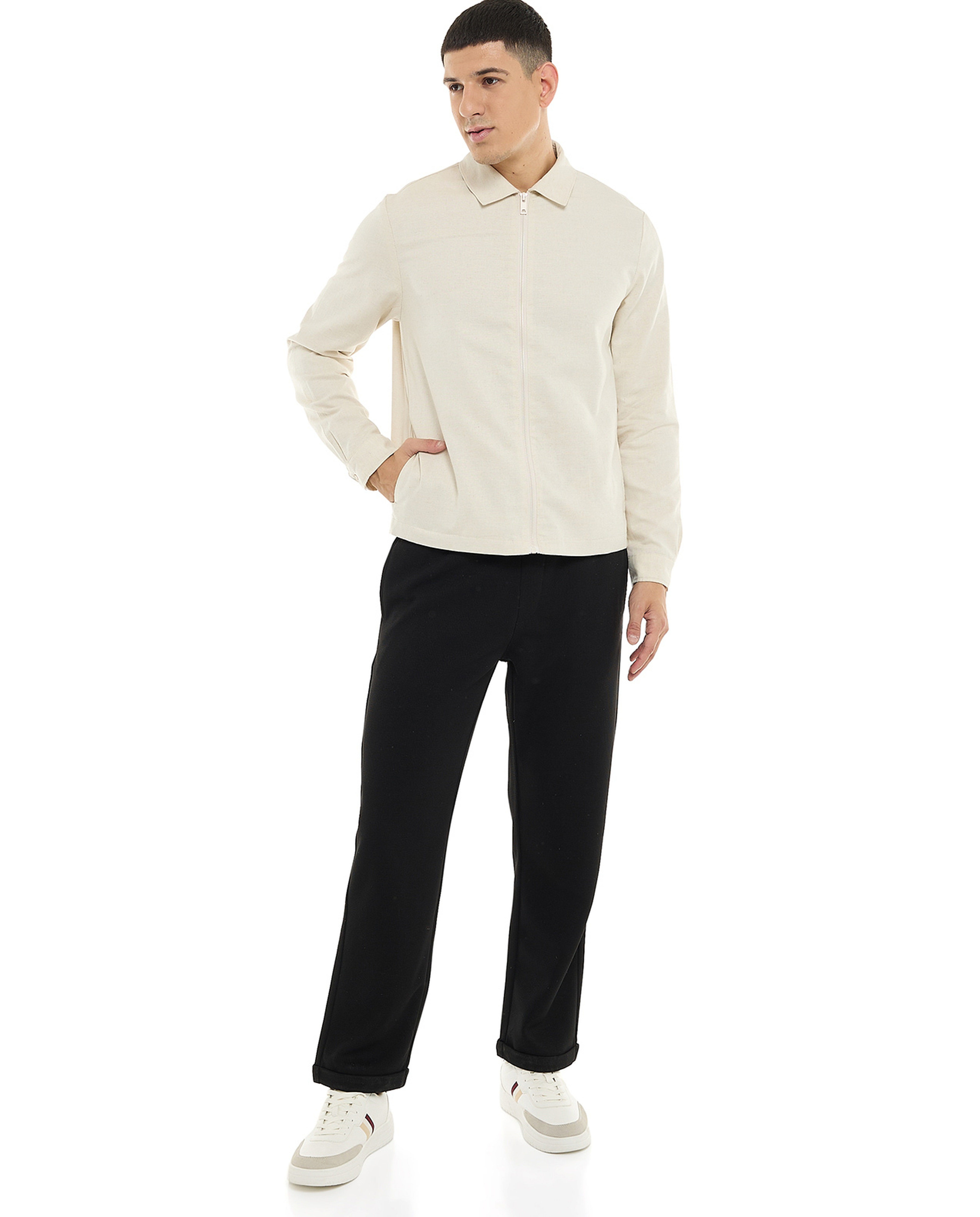 Zippered Shirt with Long Sleeves