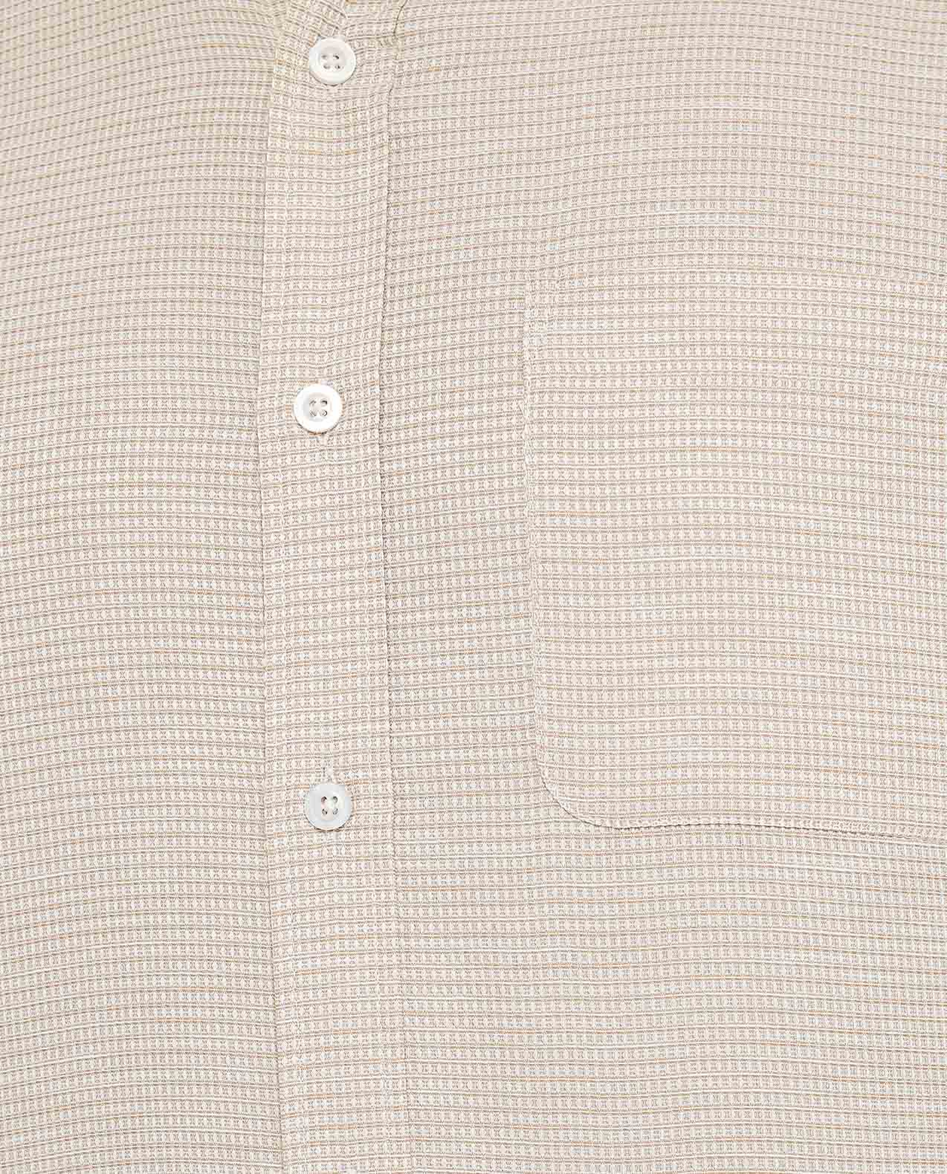 Textured Shirt with Button-Down Collar and Long Sleeves