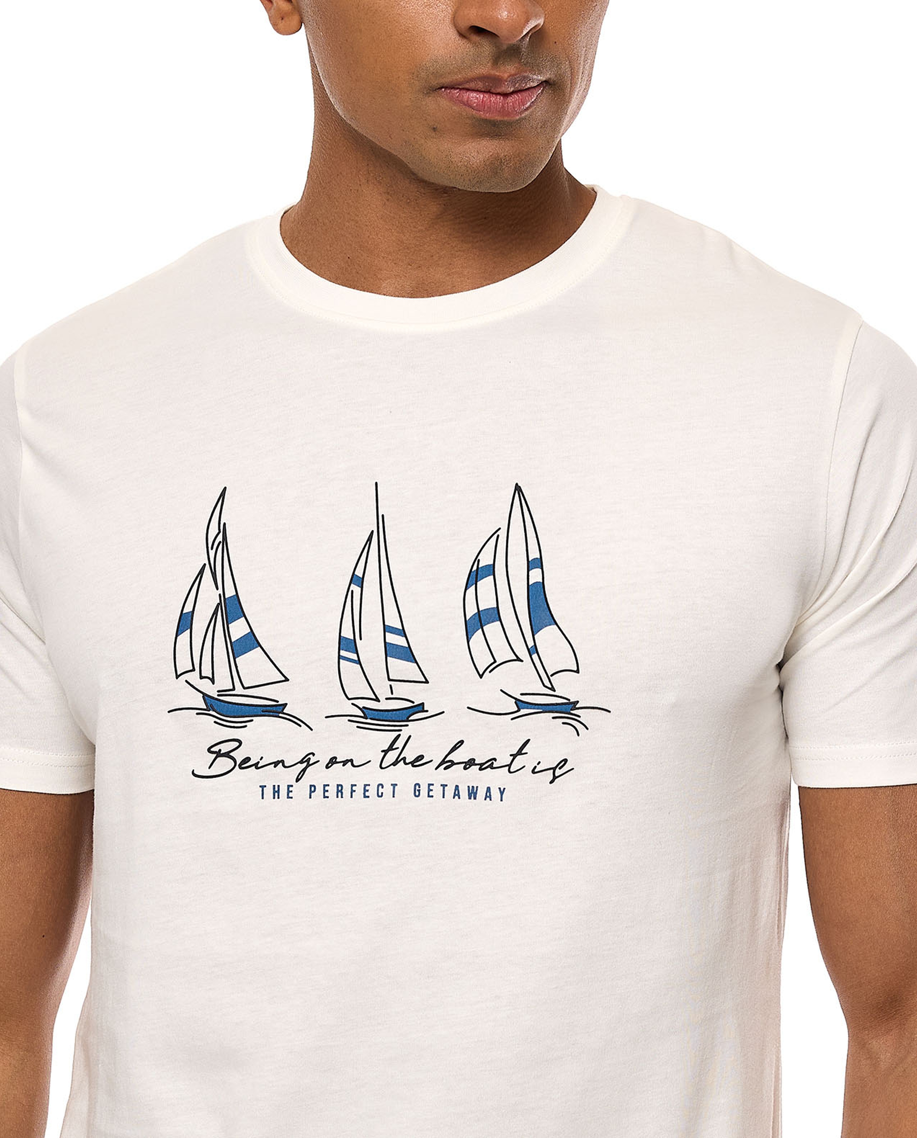 Printed T-Shirt with Crew Neck and Short Sleeves