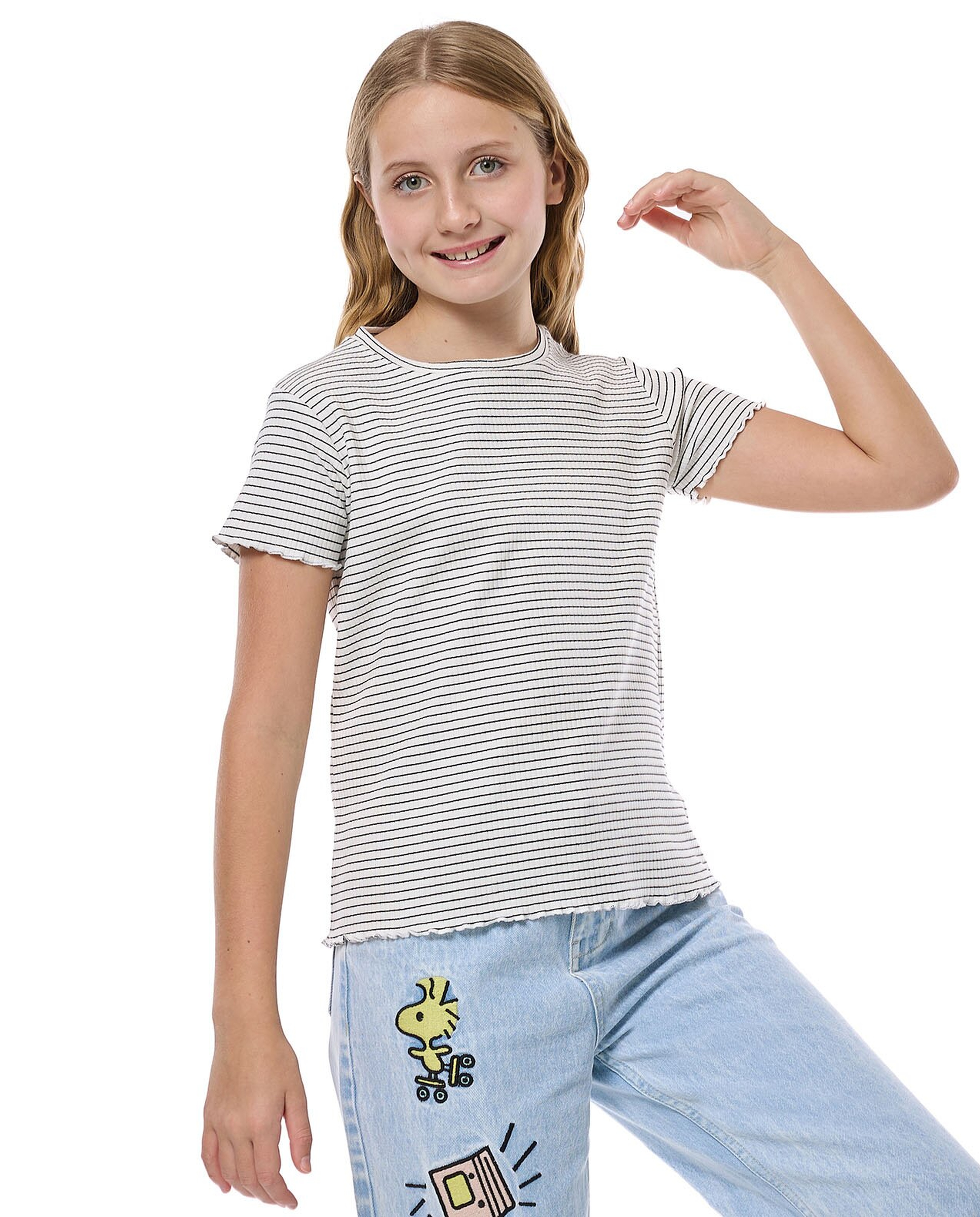 Striped T-Shirt With Crew Neck And Short Sleeves