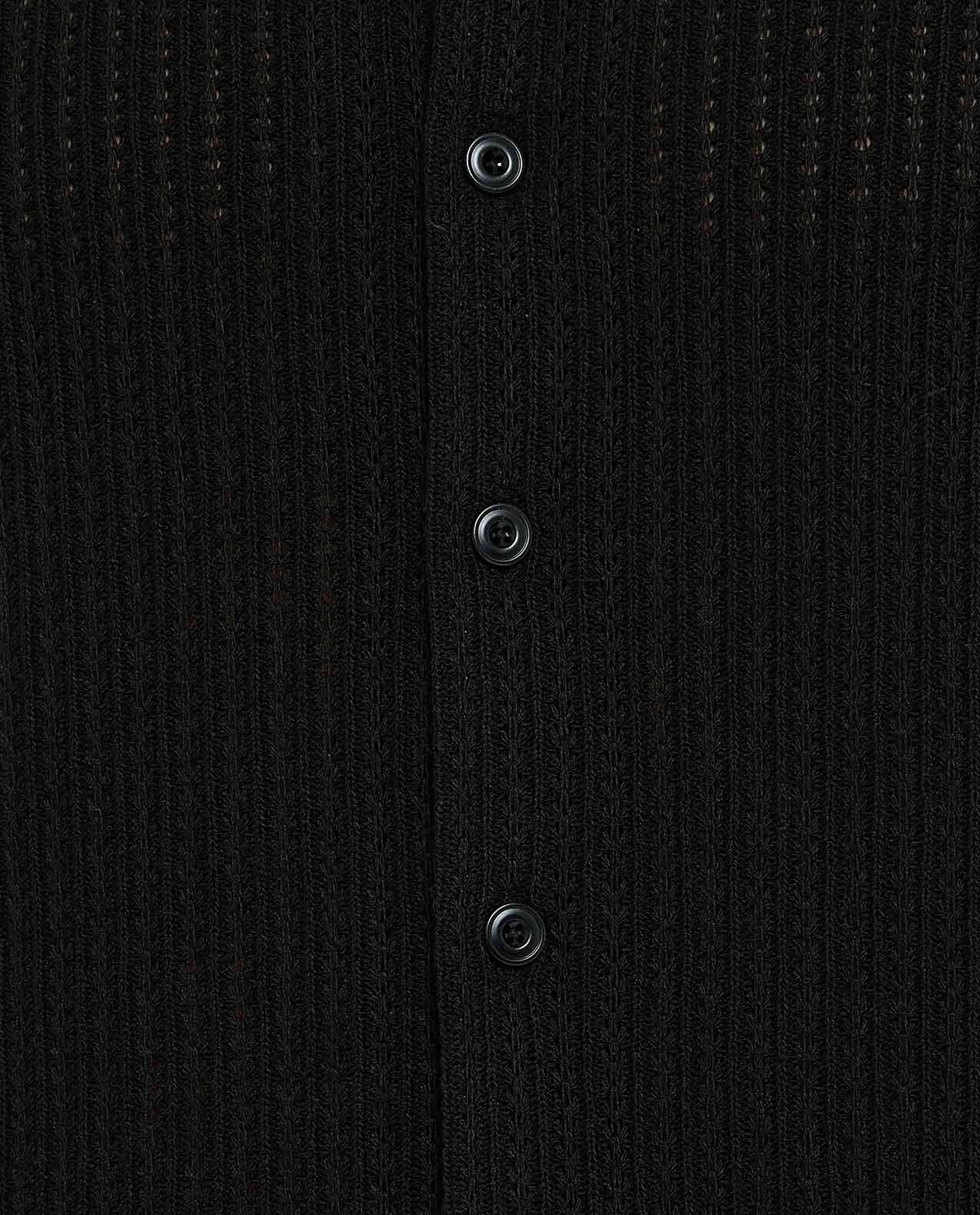 Textured Knit Shirt with Revere Collar and Short Sleeves