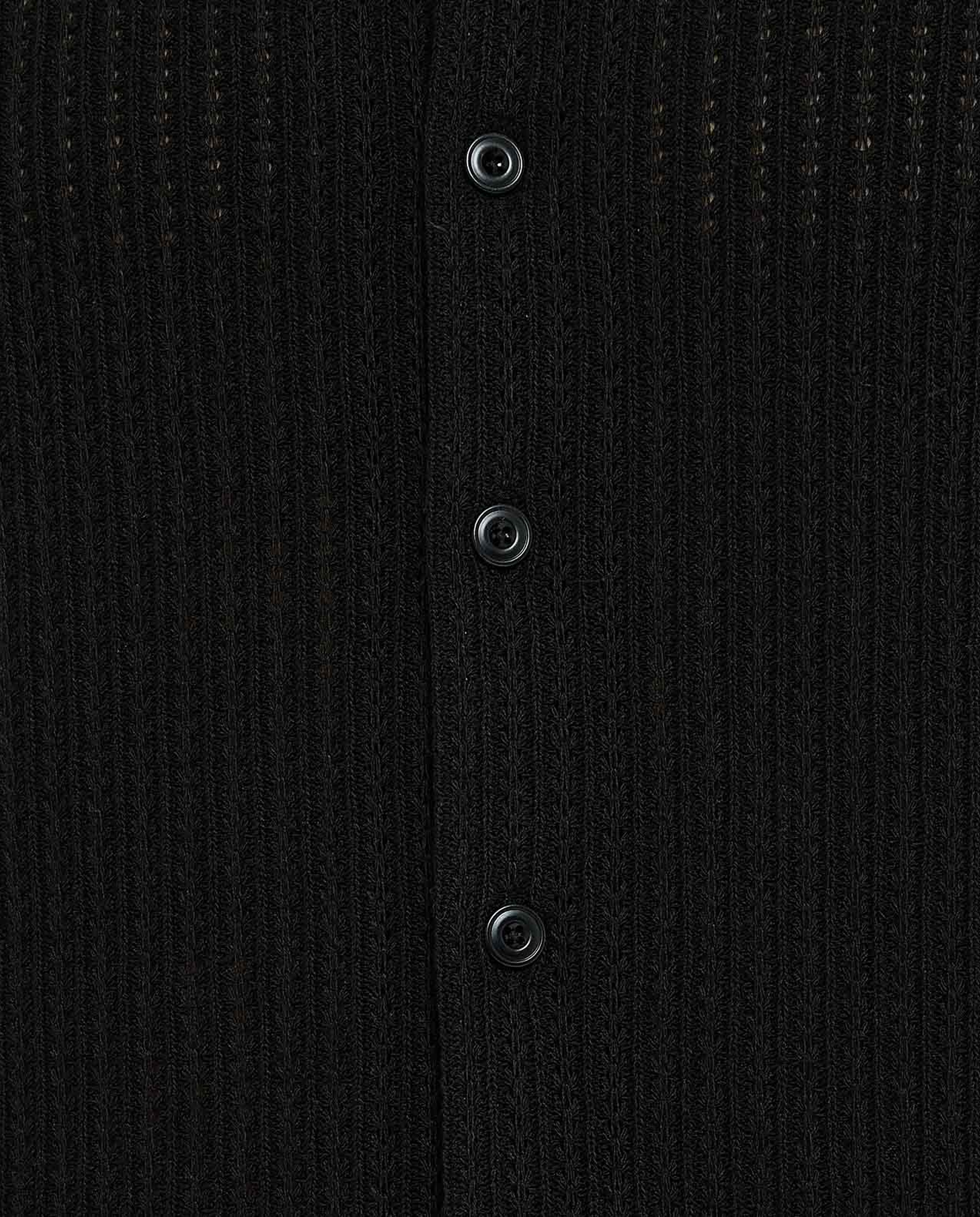 Textured Knit Shirt with Revere Collar and Short Sleeves