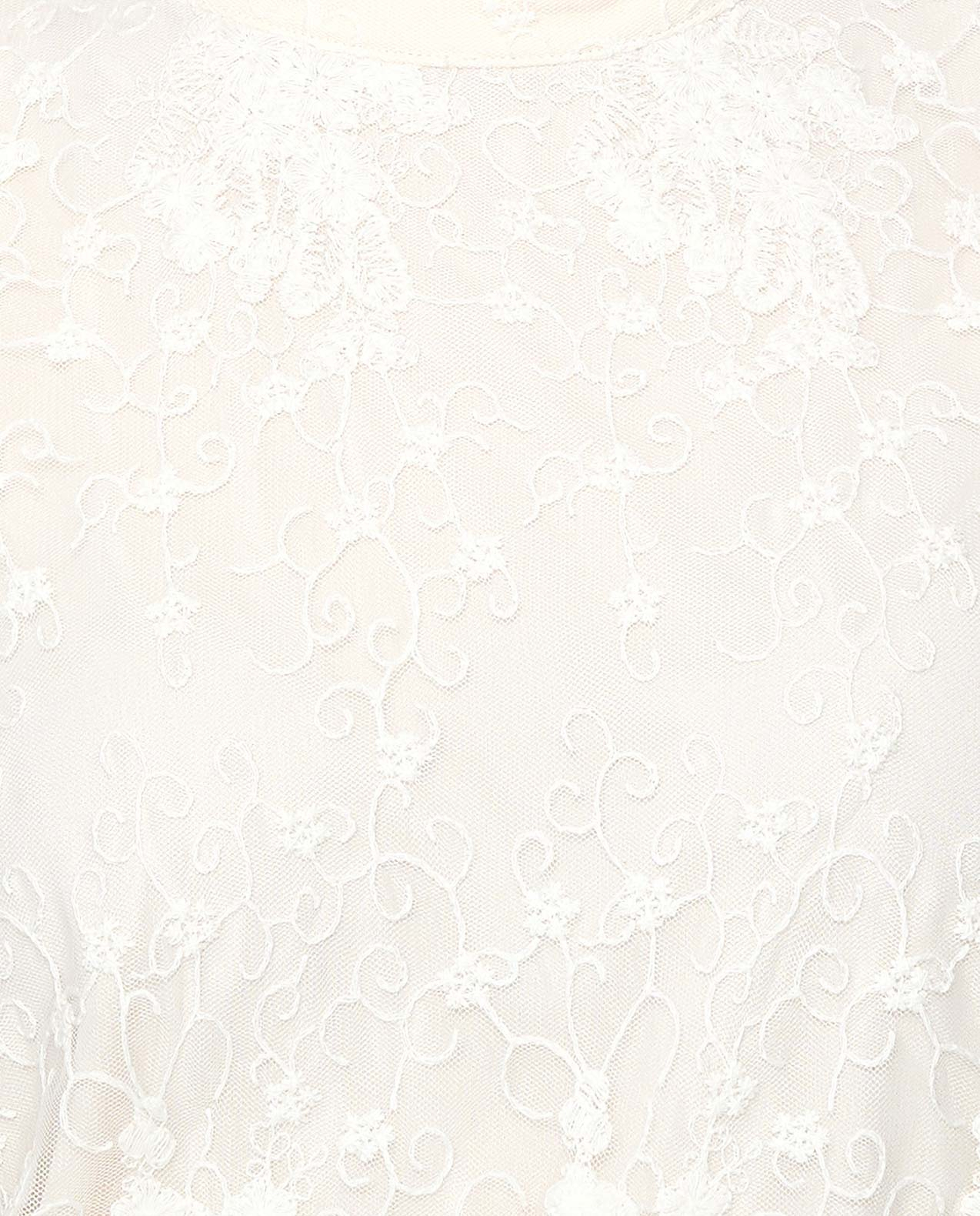 Laced Top with High Neck and Long Sleeves