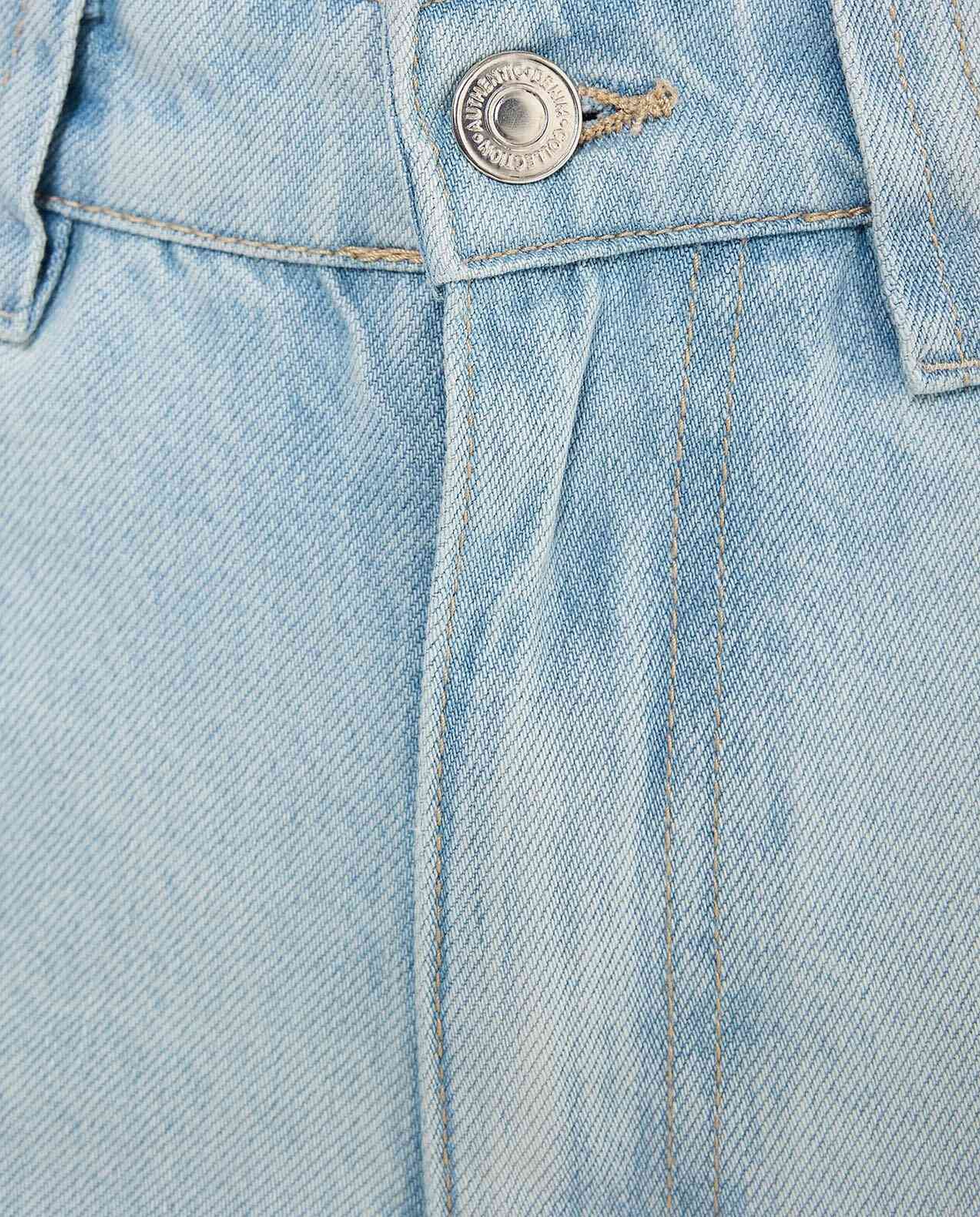 Faded Cropped Jeans with Button Closure