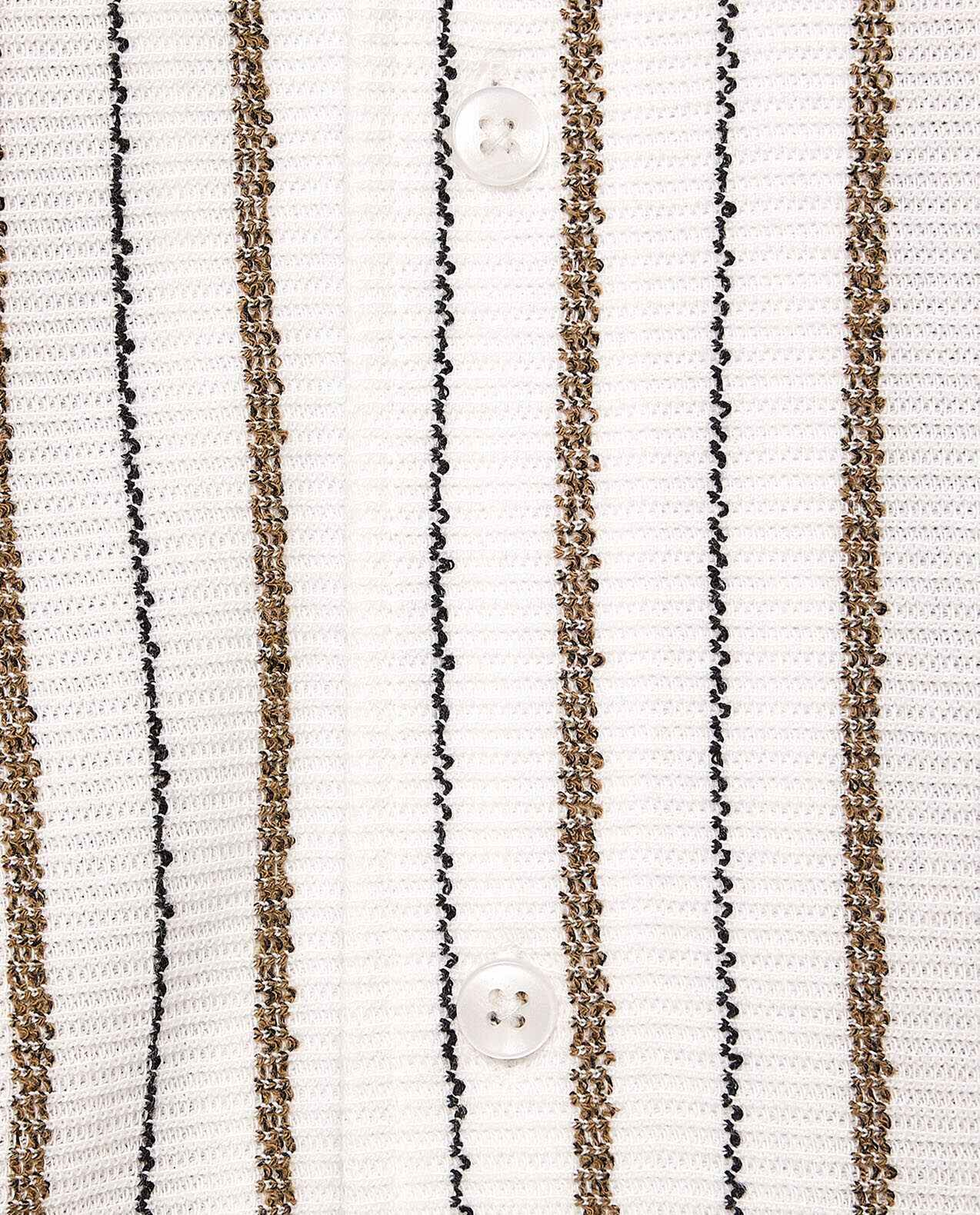 Striped Shirt with Revere Collar and Short Sleeves