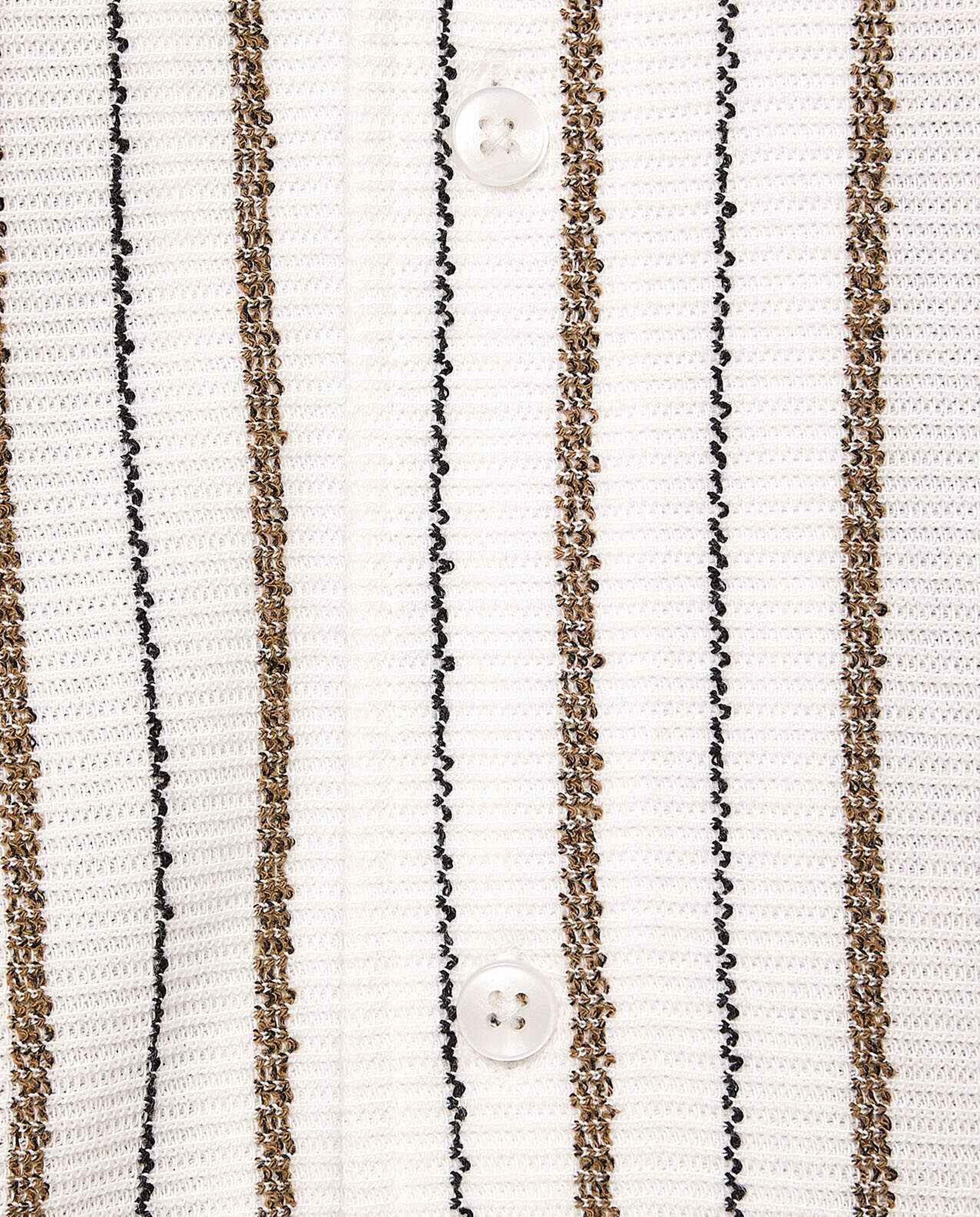 Striped Shirt with Revere Collar and Short Sleeves