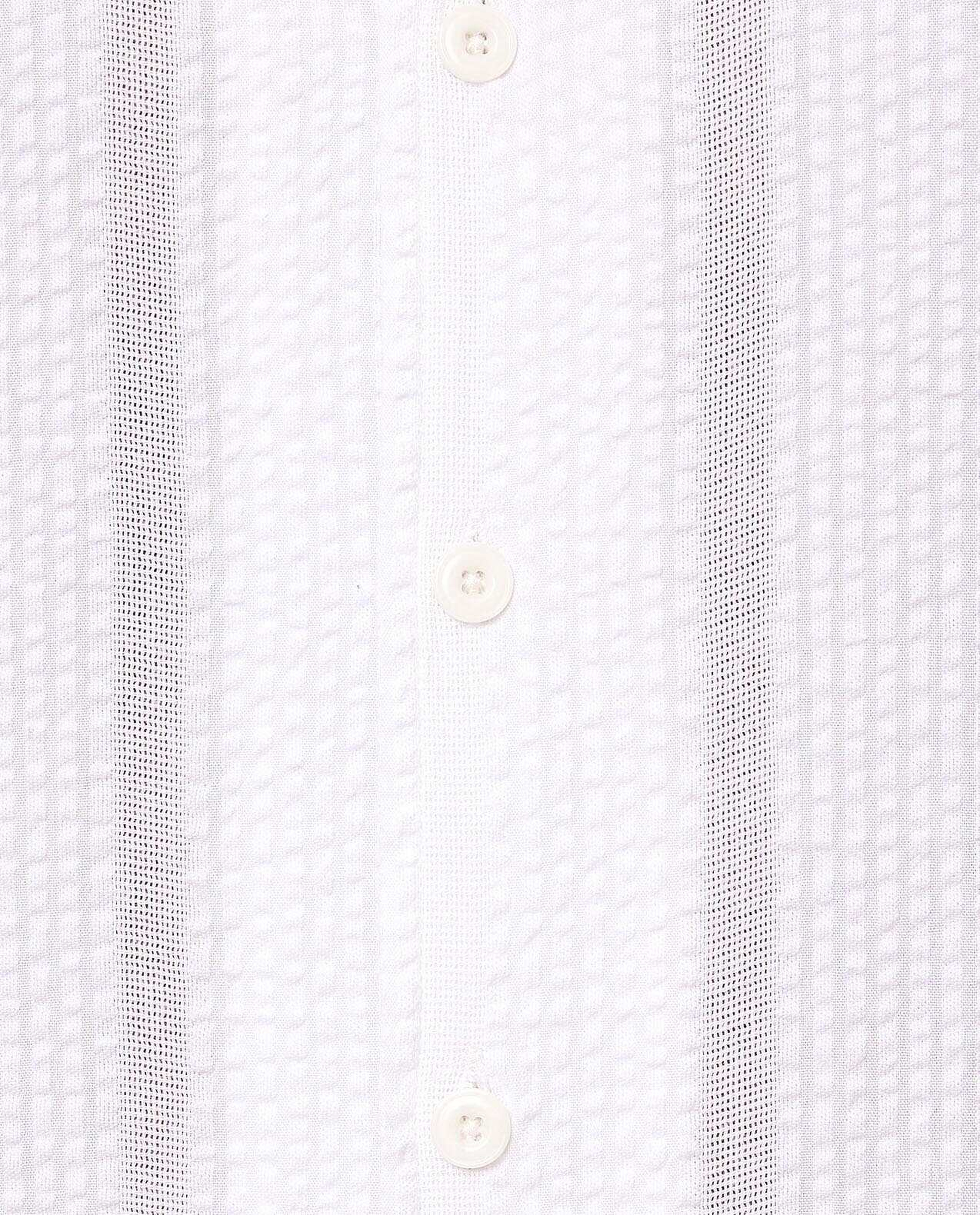 Striped Shirt with Revere Collar and Short Sleeves