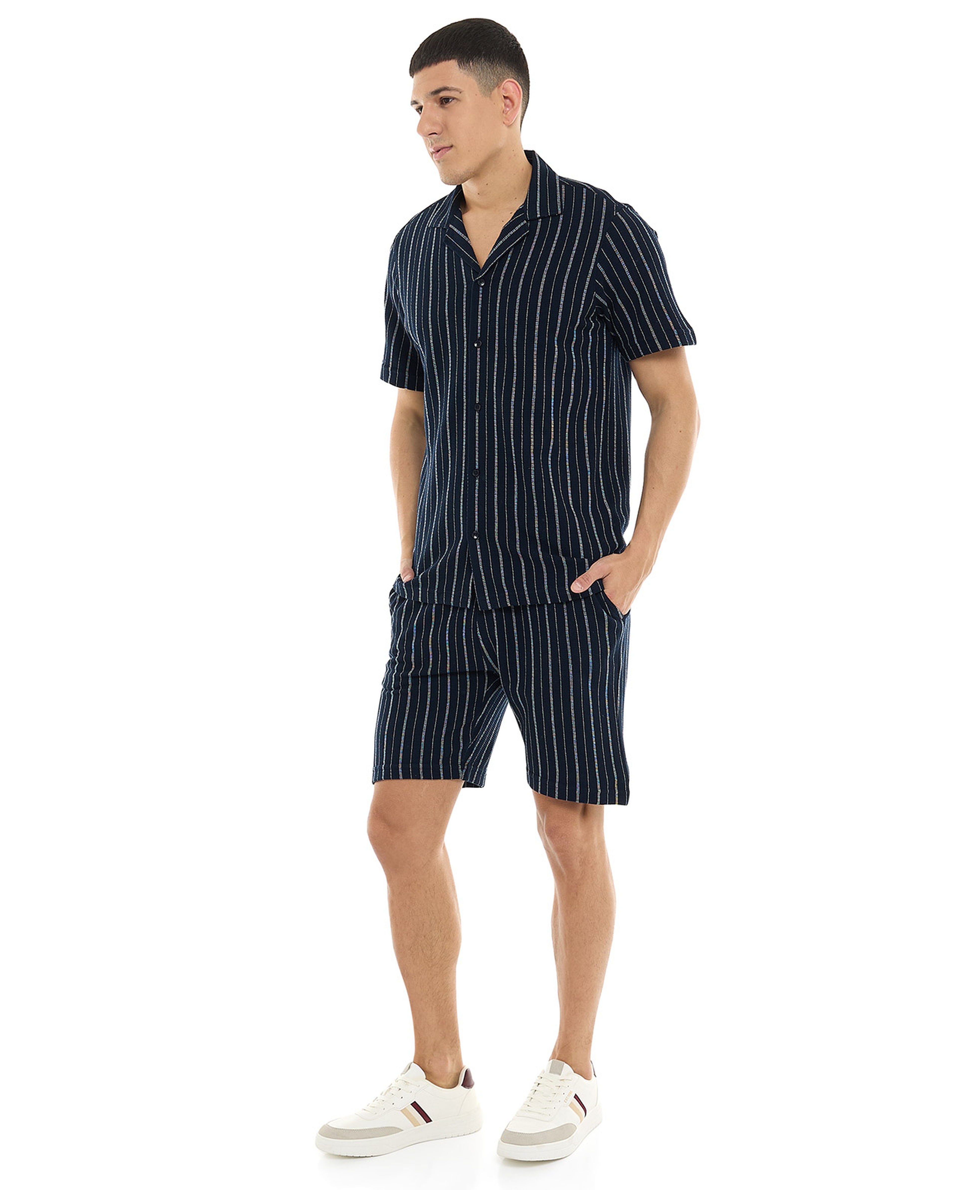 Striped Shorts with Drawstring Waist