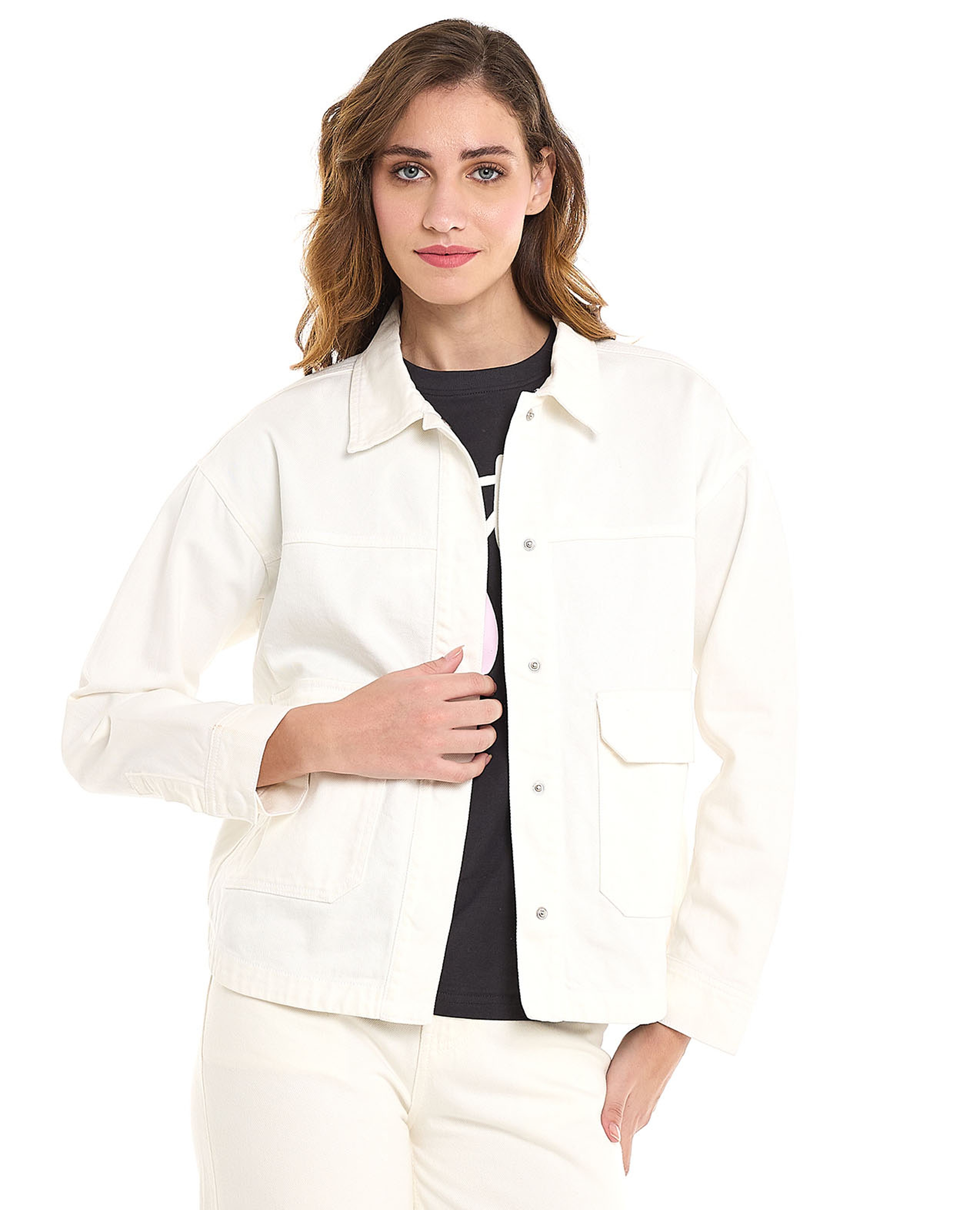 Solid Jacket with Button Closure