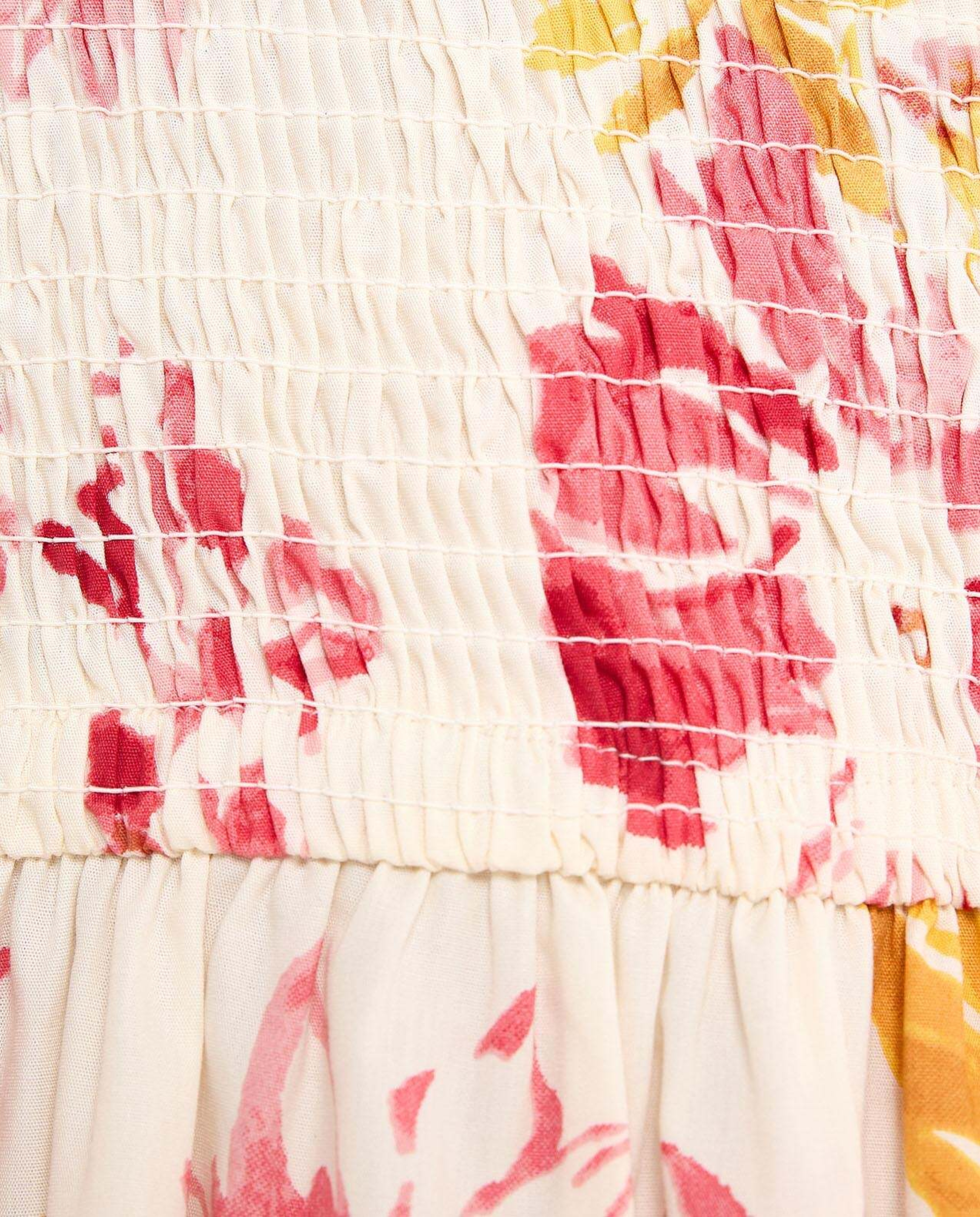 Floral Print Off Shoulder Midi Dress