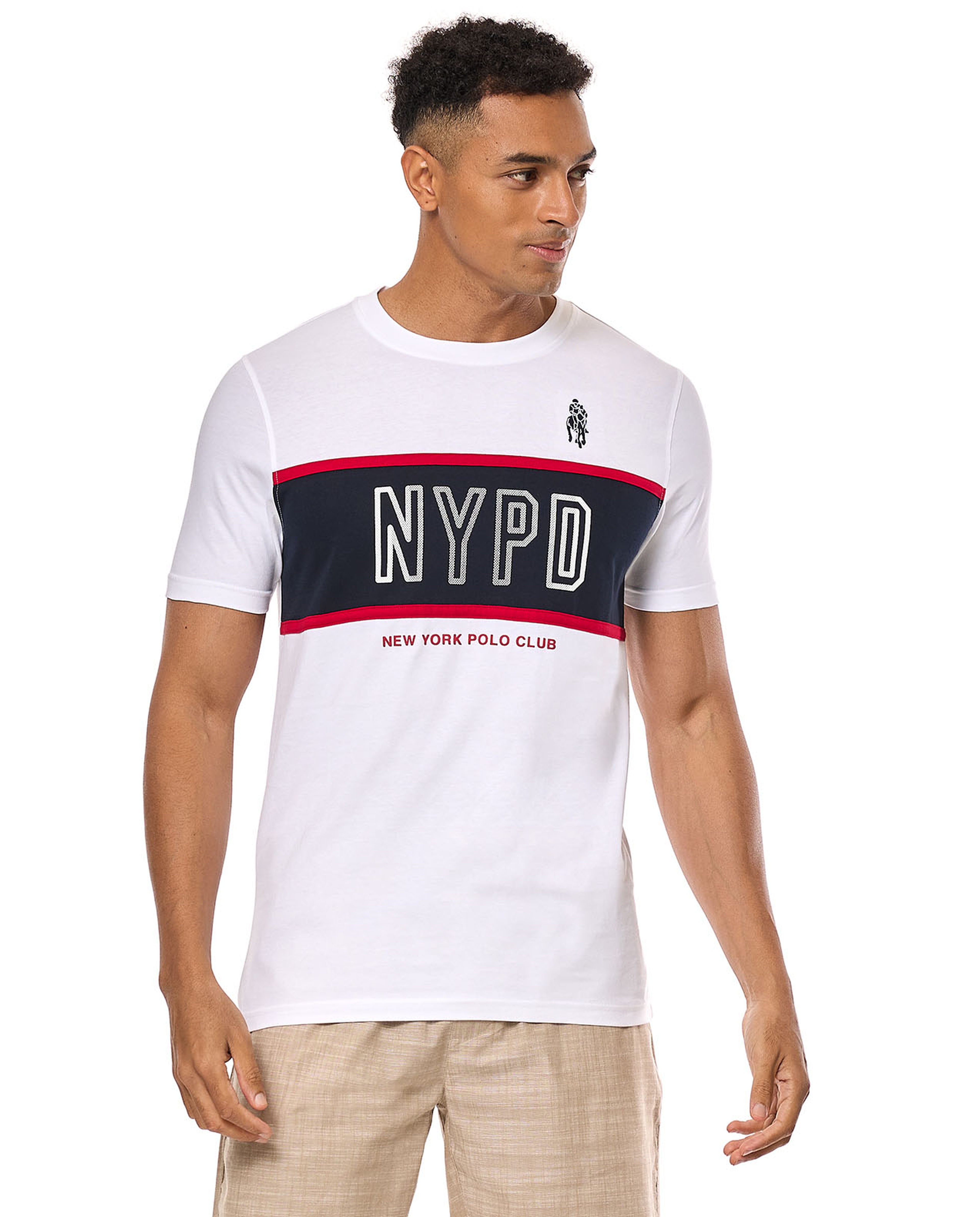 Printed T-Shirt with Crew Neck and Short Sleeves