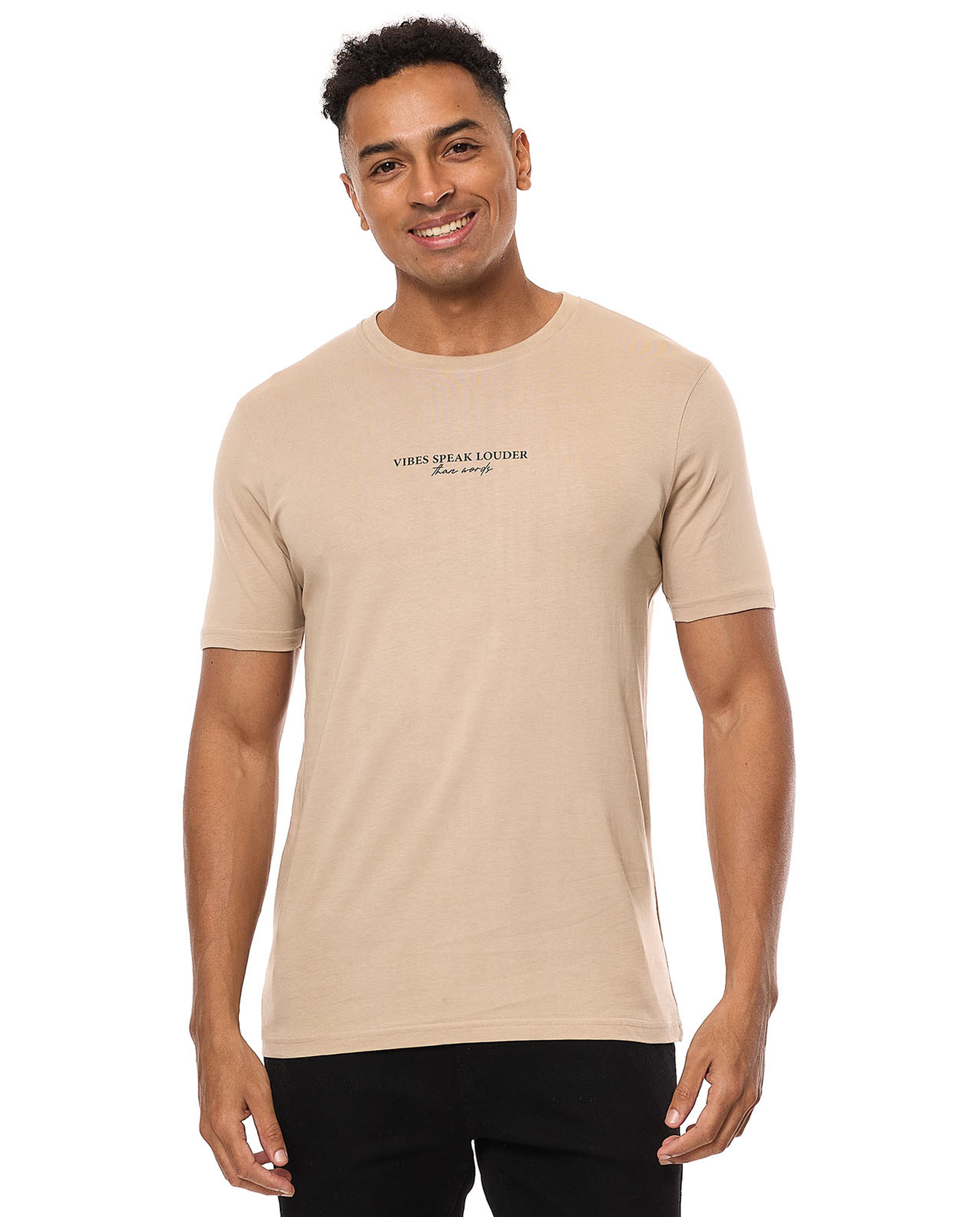 Printed T-Shirt with Crew Neck and Short Sleeves