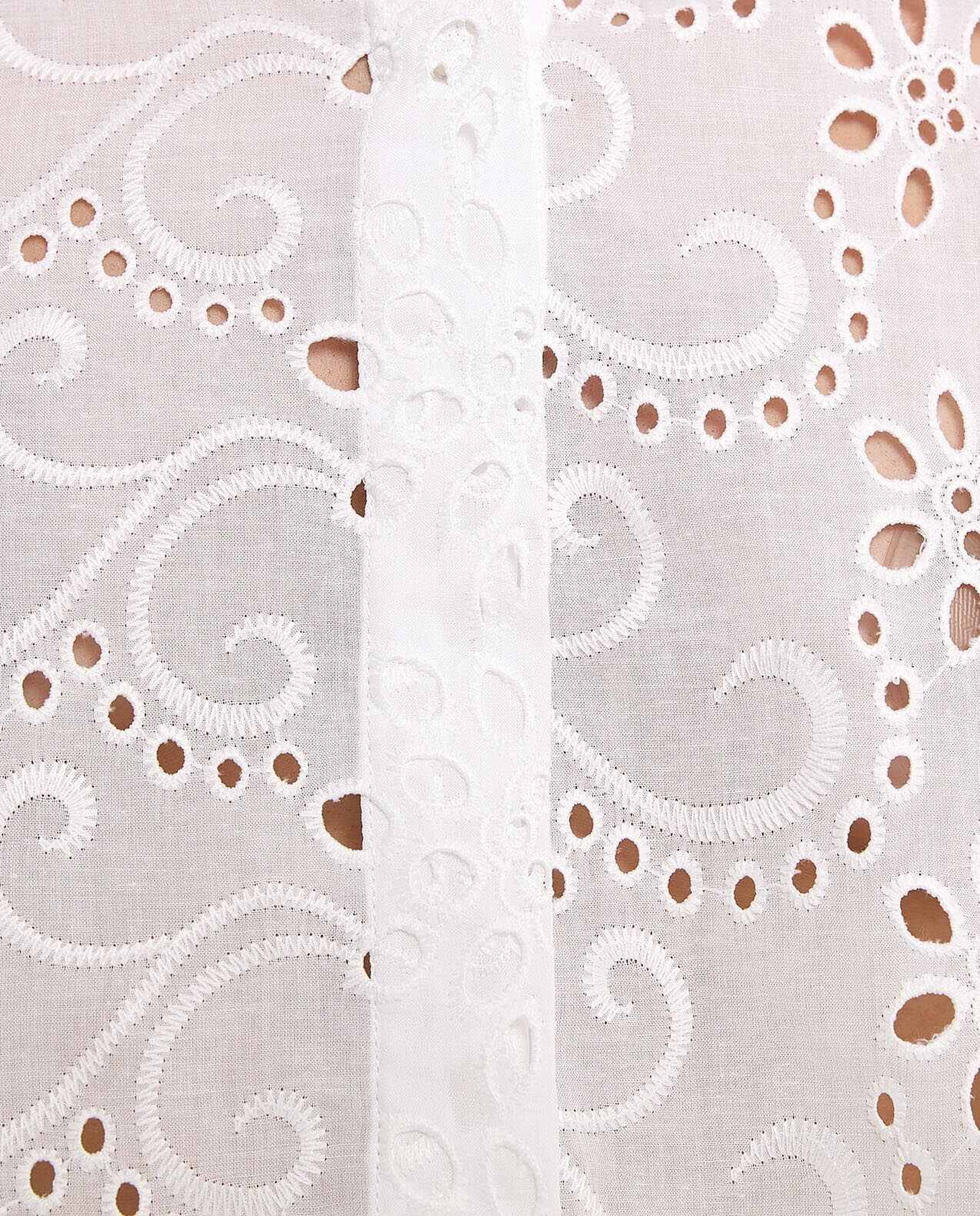 Openwork Shirt with Classic Collar and 3/4 Sleeves