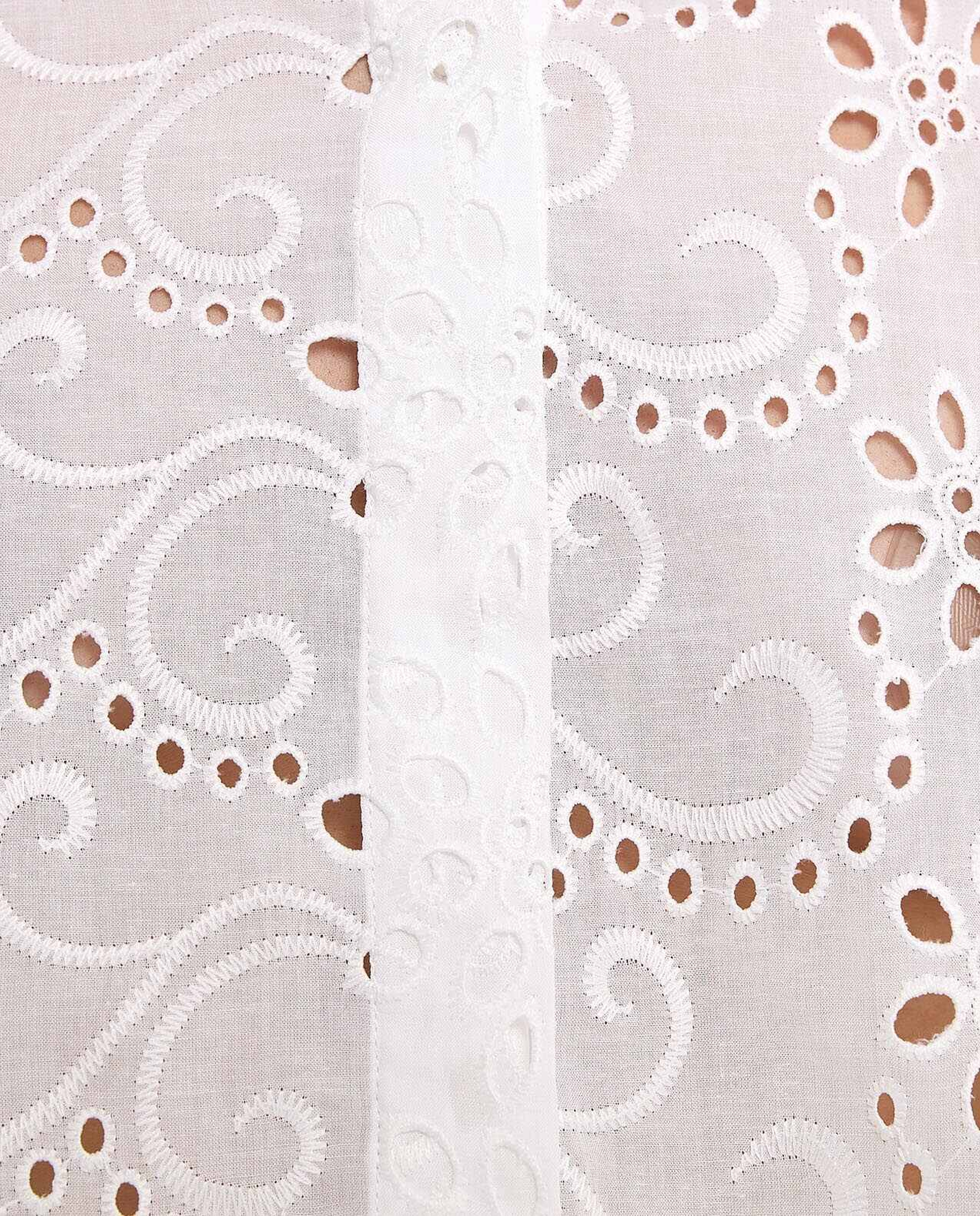 Openwork Shirt with Classic Collar and 3/4 Sleeves