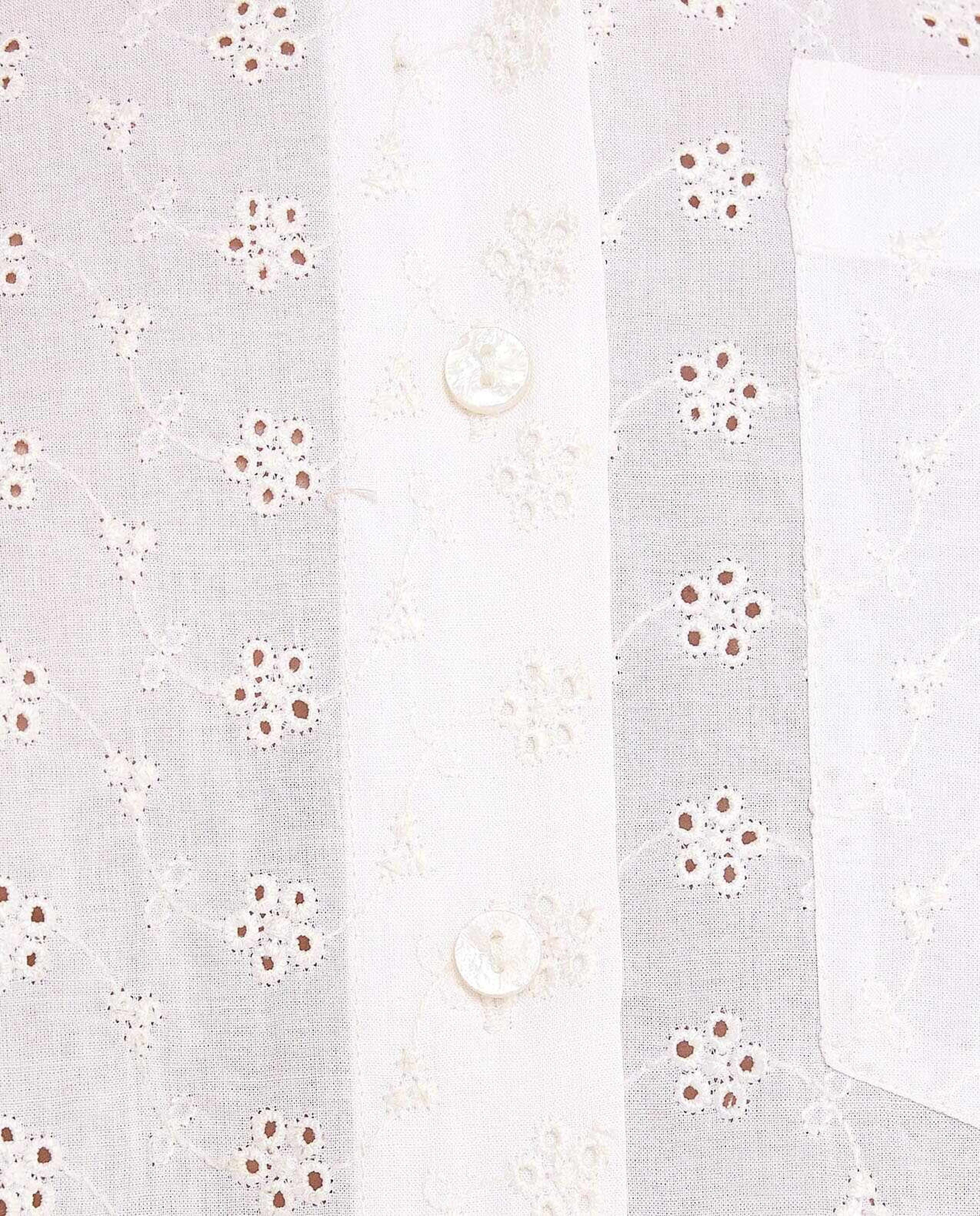 Schiffli Shirt with Classic Collar and Long Sleeves