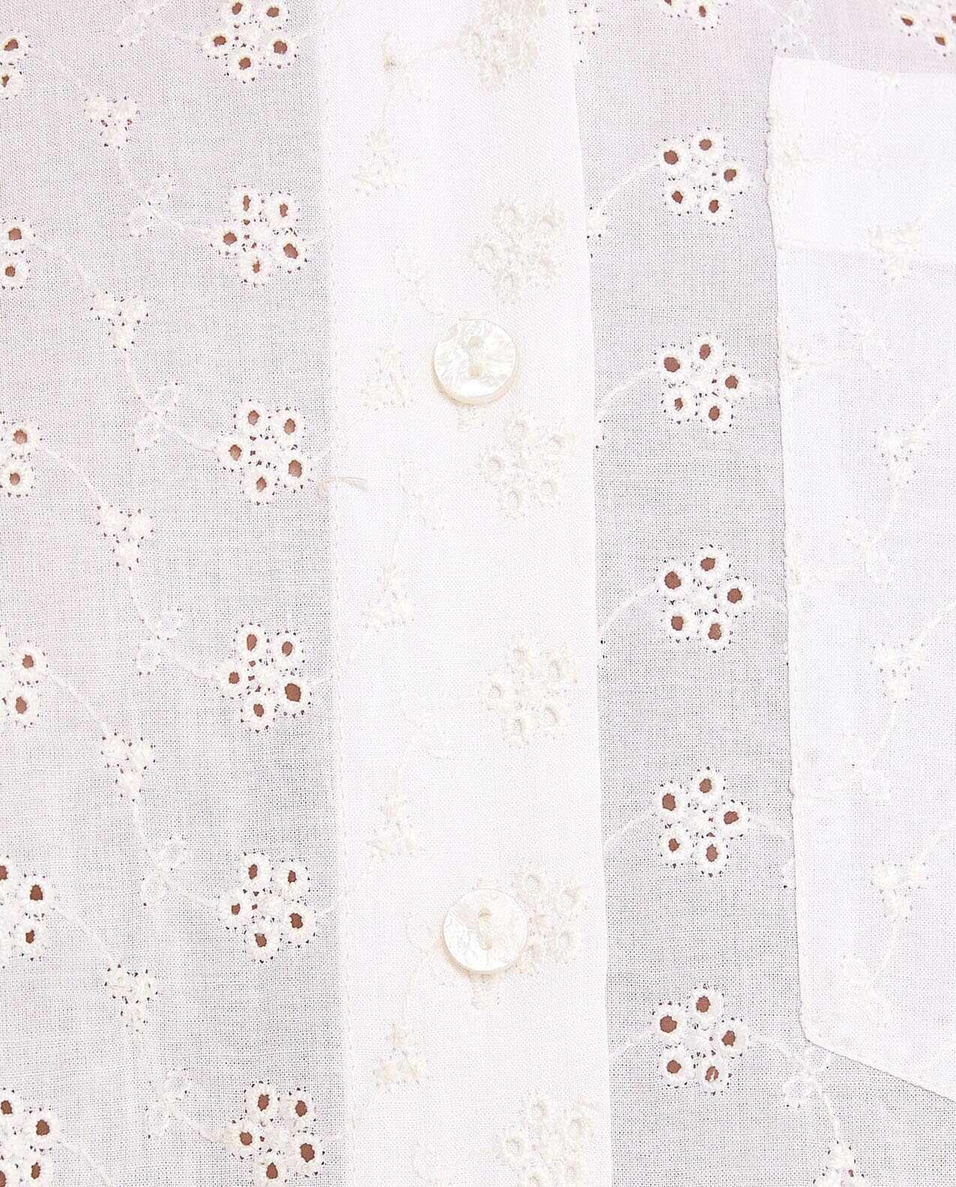 Schiffli Shirt with Classic Collar and Long Sleeves