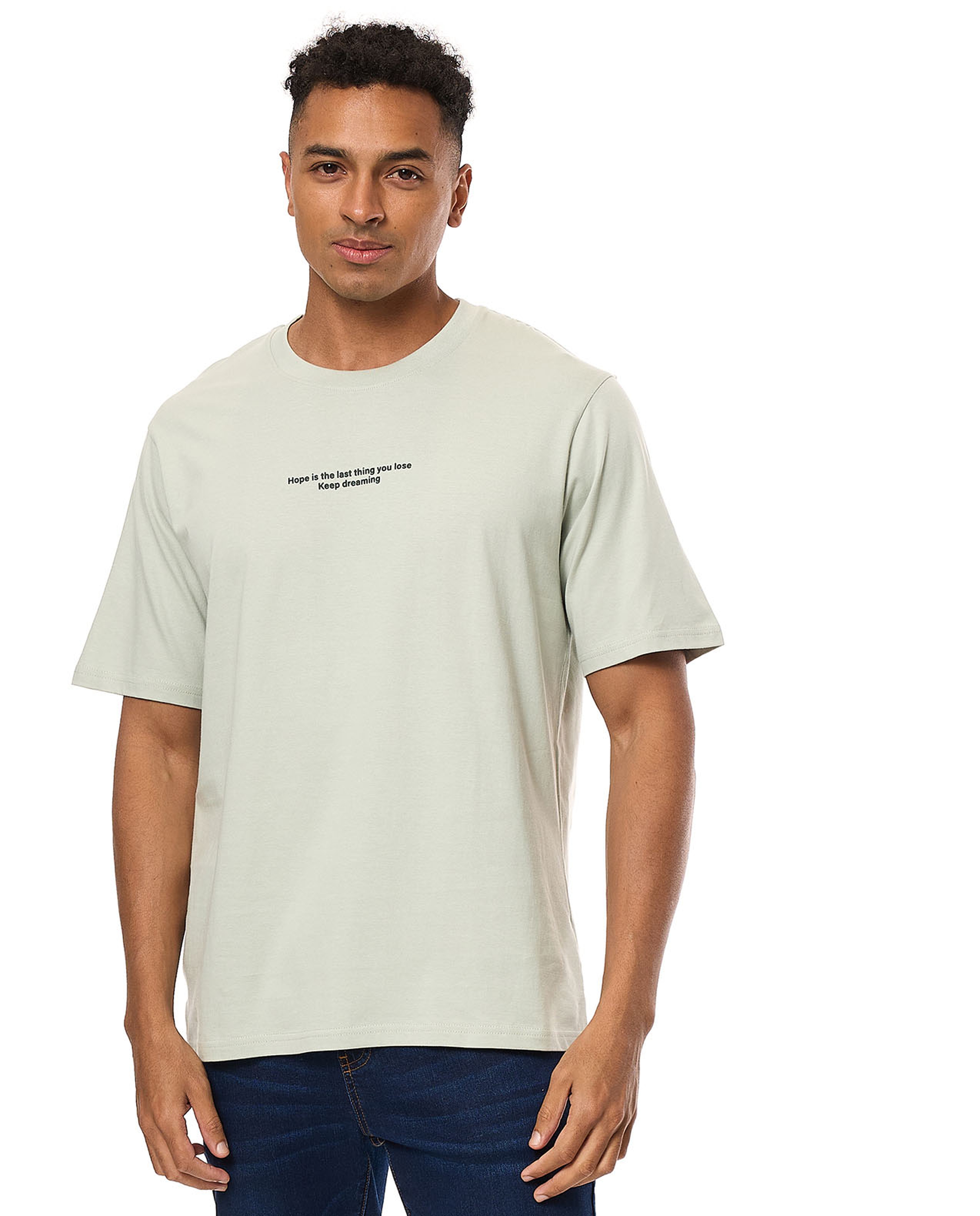 Printed T-Shirt with Crew Neck and Short Sleeves