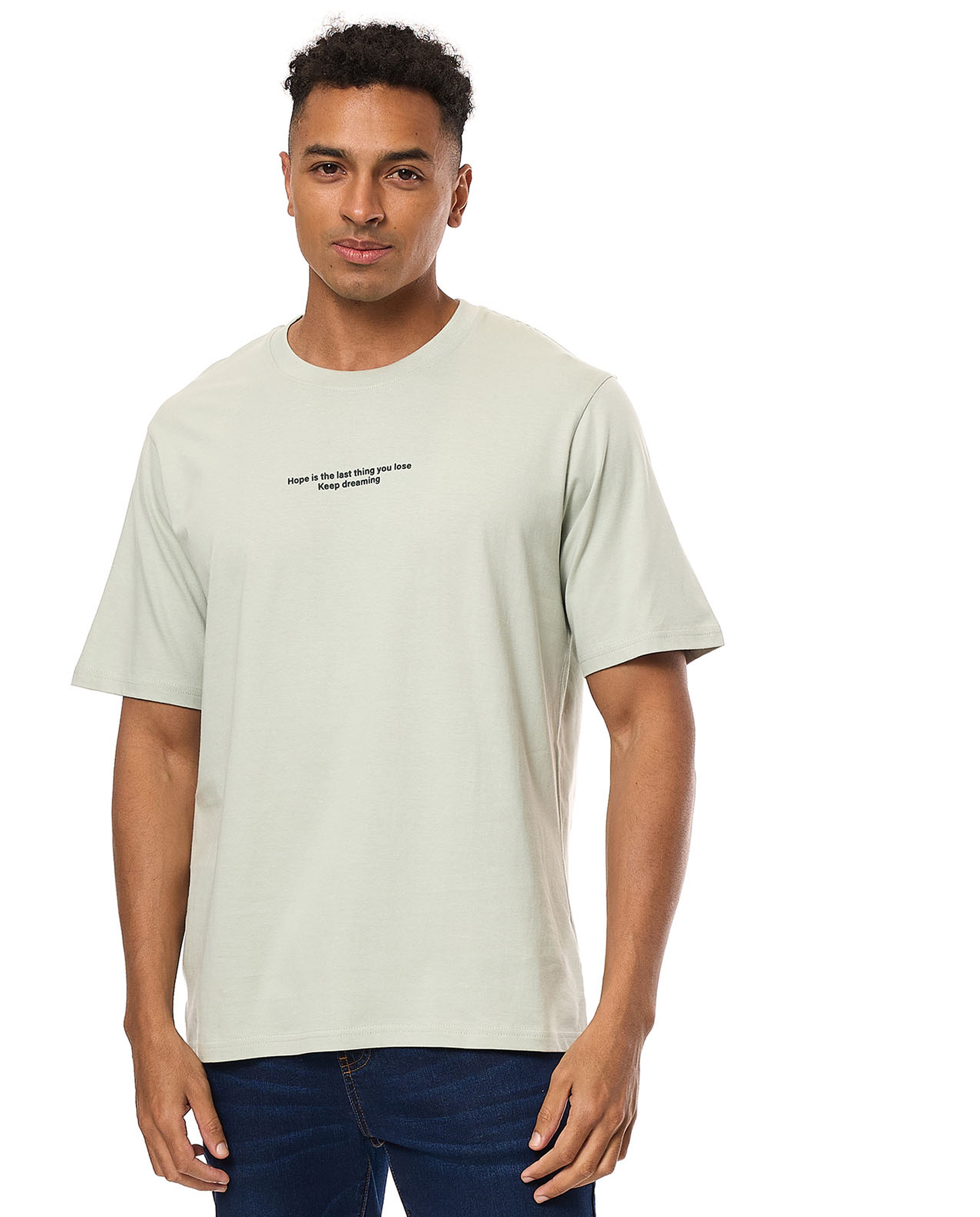 Printed T-Shirt with Crew Neck and Short Sleeves