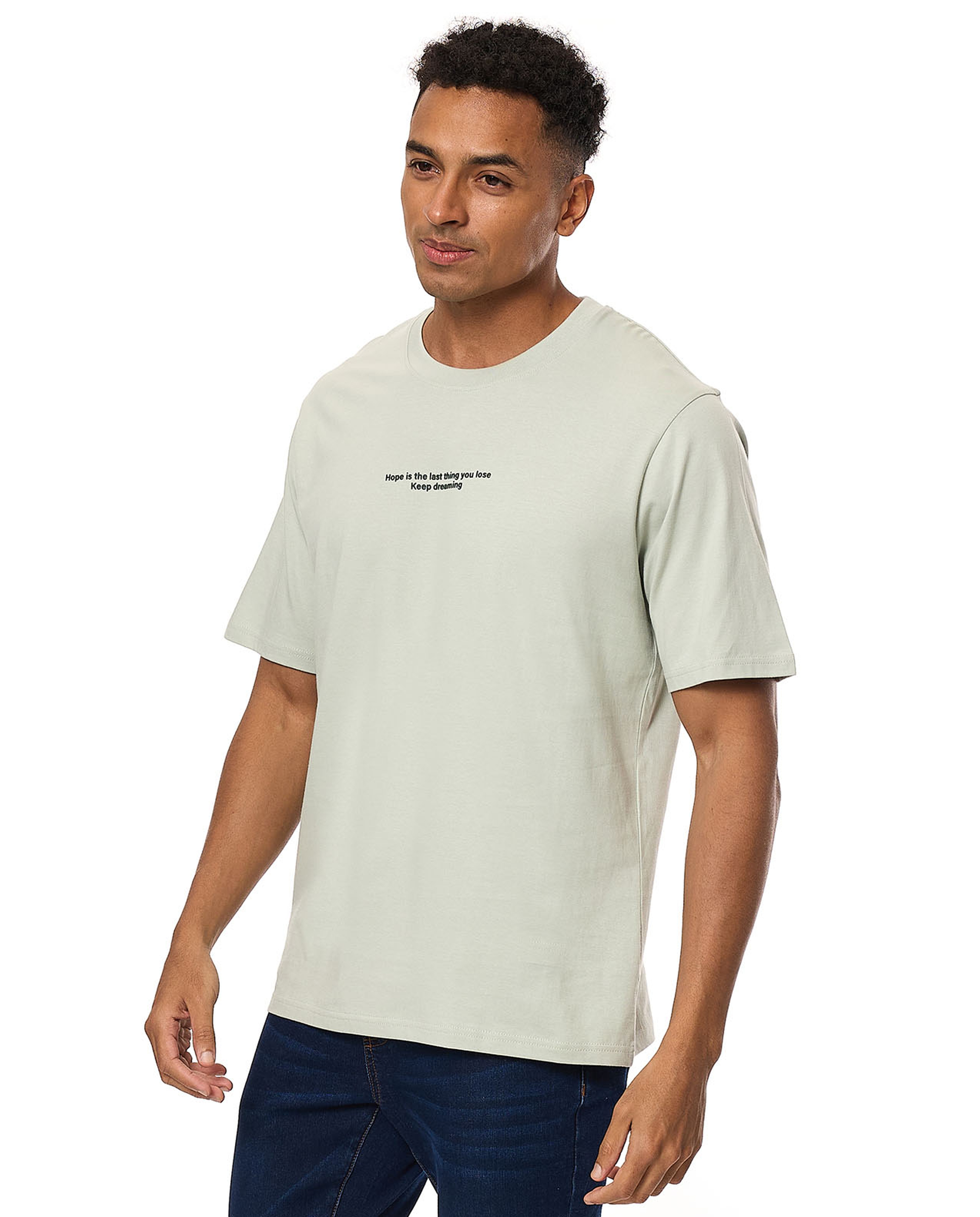Printed T-Shirt with Crew Neck and Short Sleeves