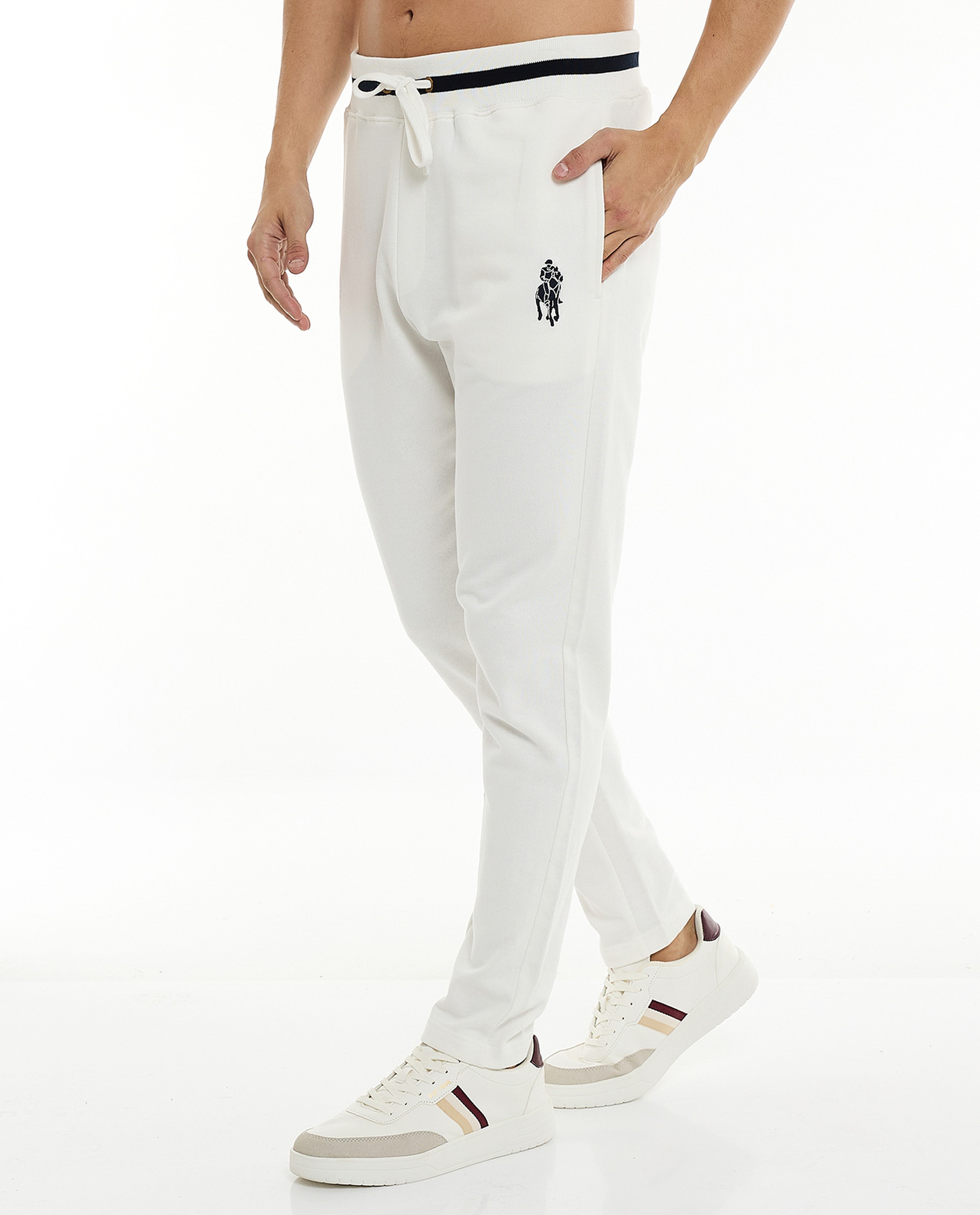 Embroidered Knit Pants with Drawstring Waist