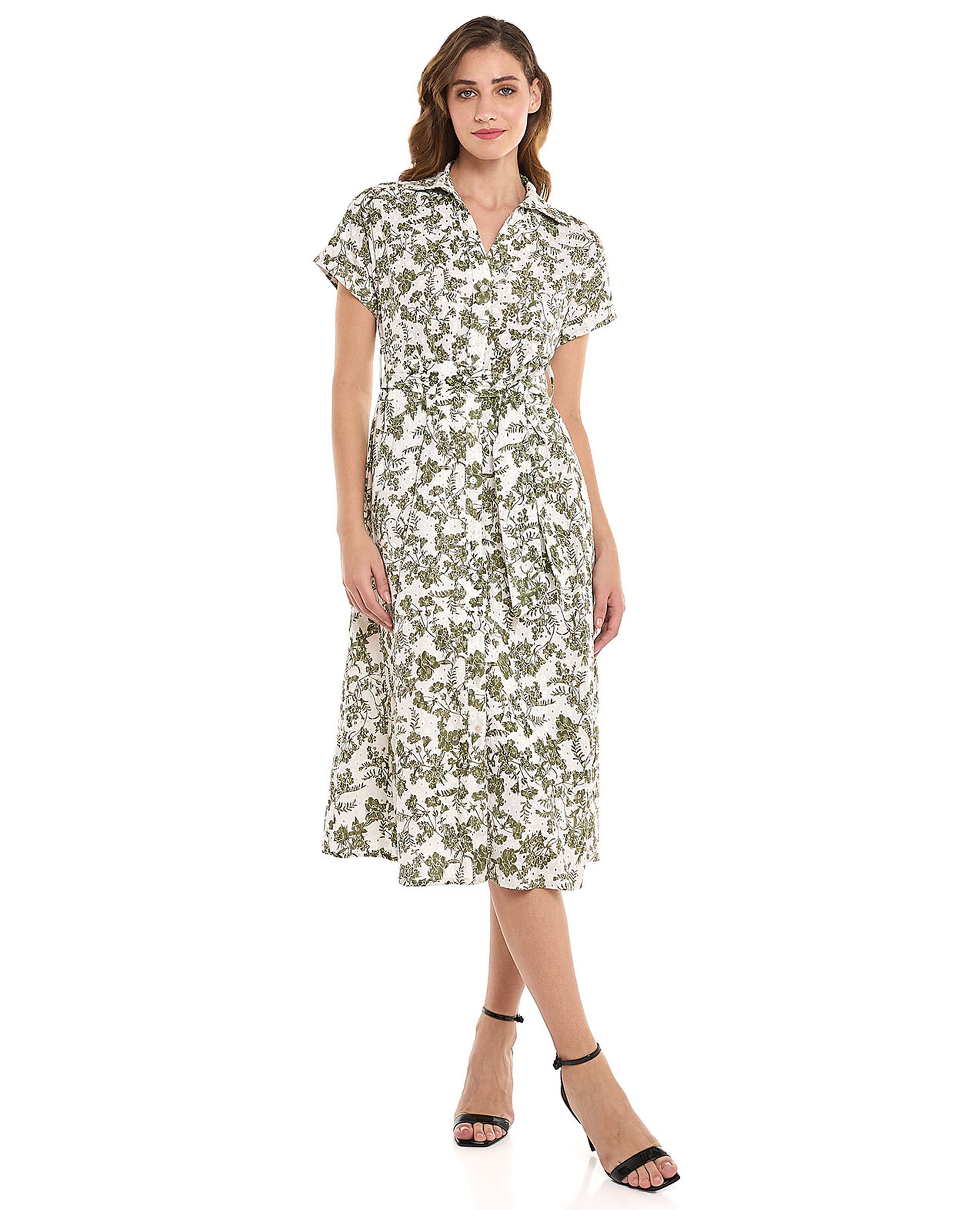 فستان قميص بأكمام طويلة