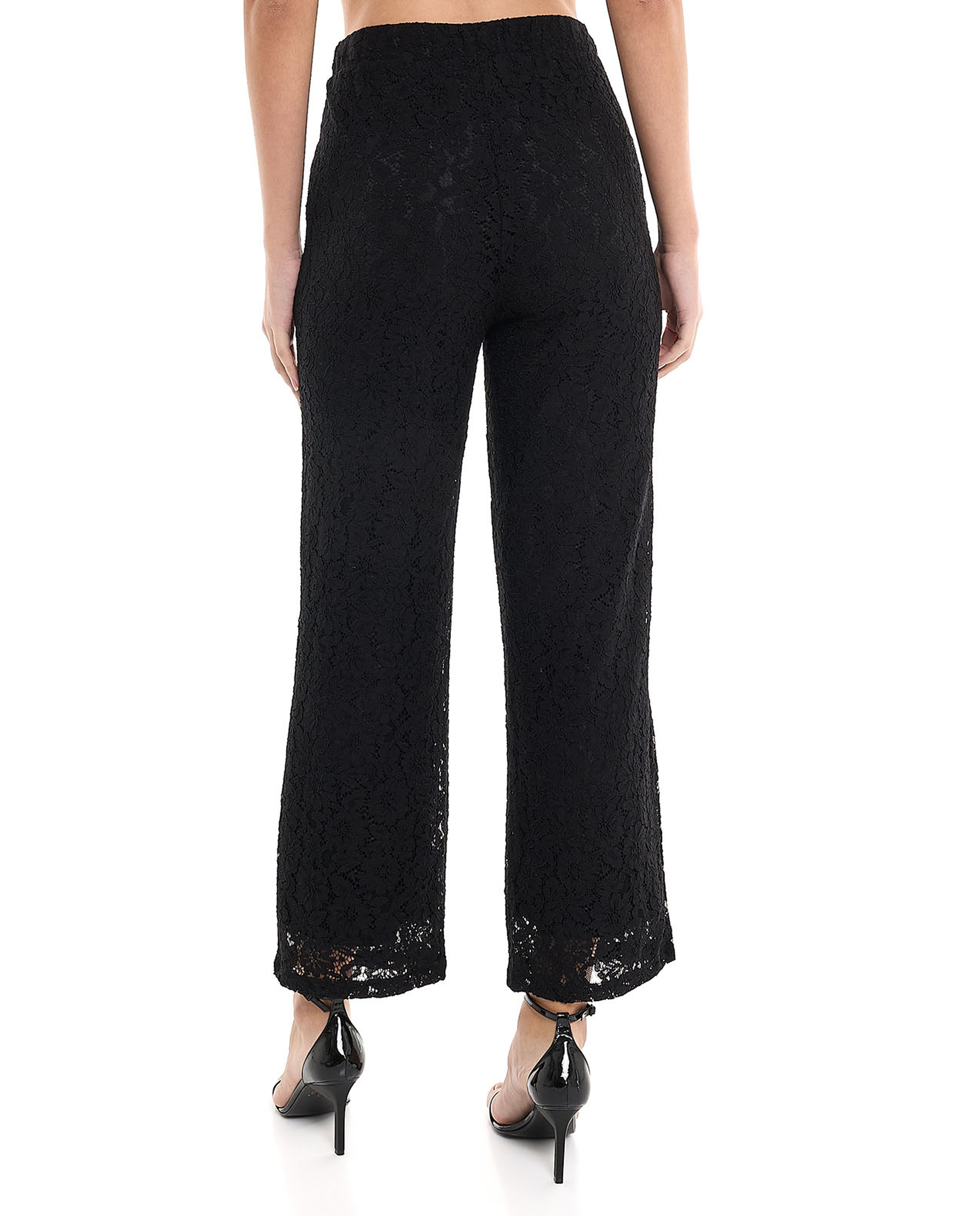 Laced Shirt With Spread Collar And Long Sleeves