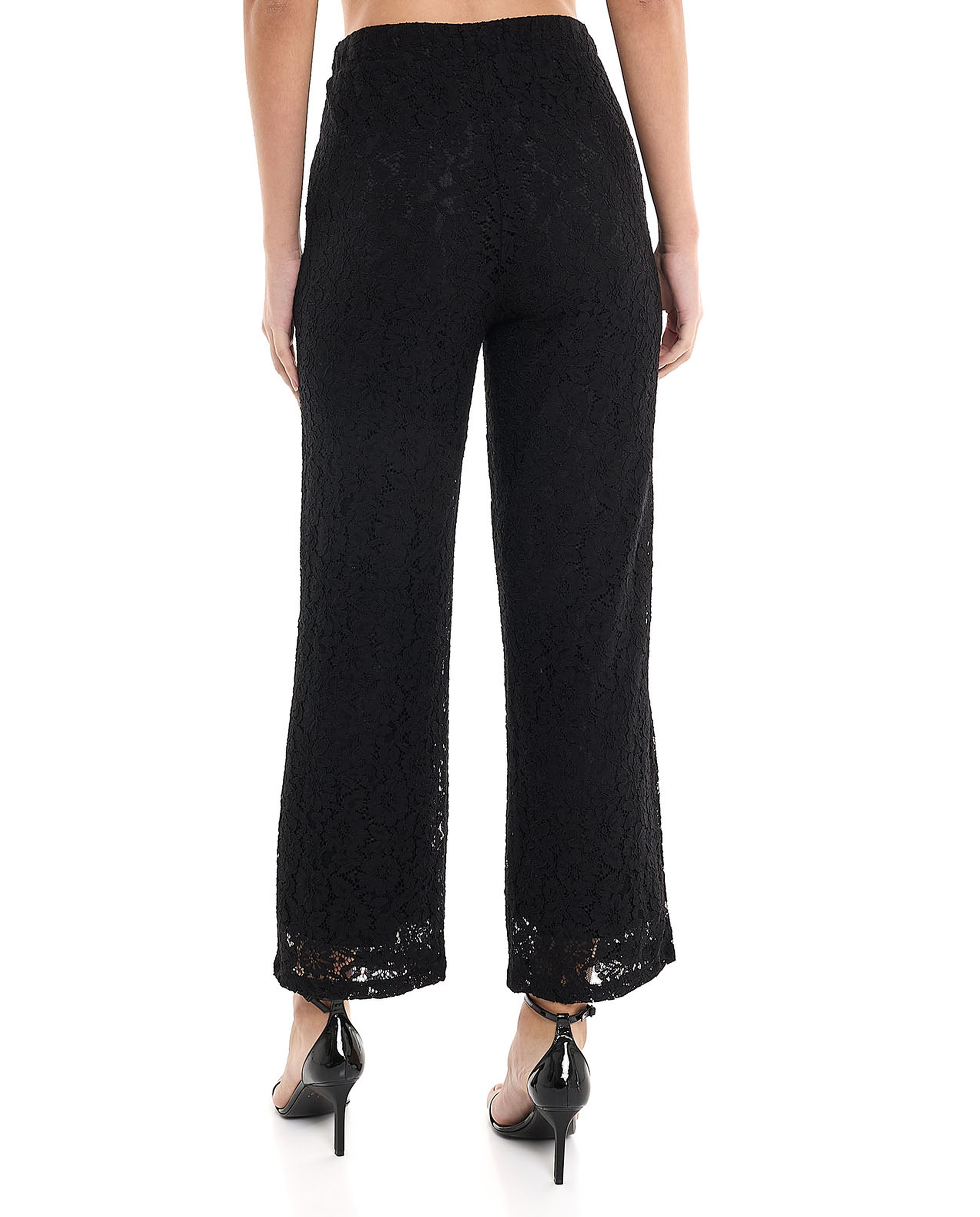 Laced Shirt With Spread Collar And Long Sleeves