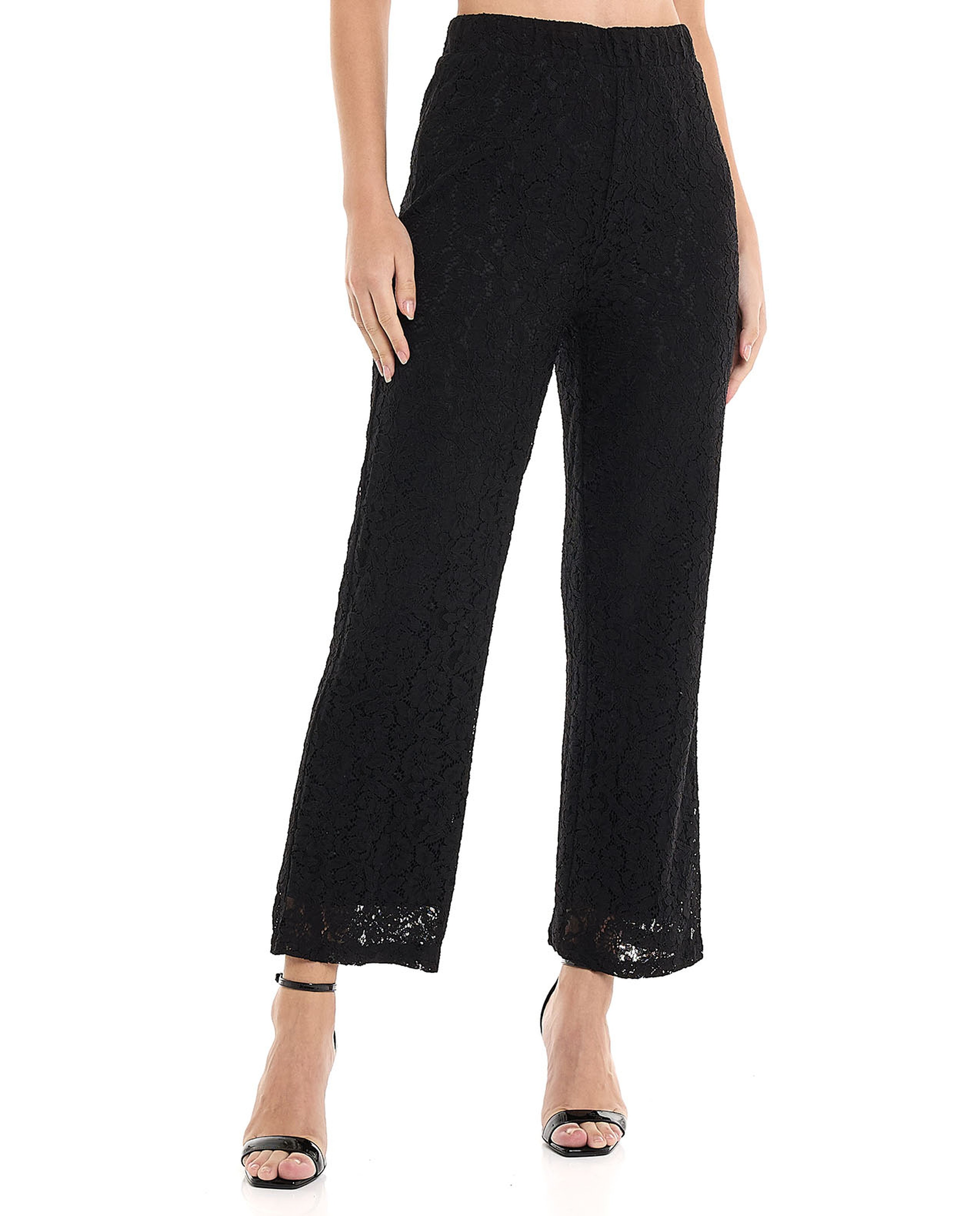 Laced Shirt With Spread Collar And Long Sleeves