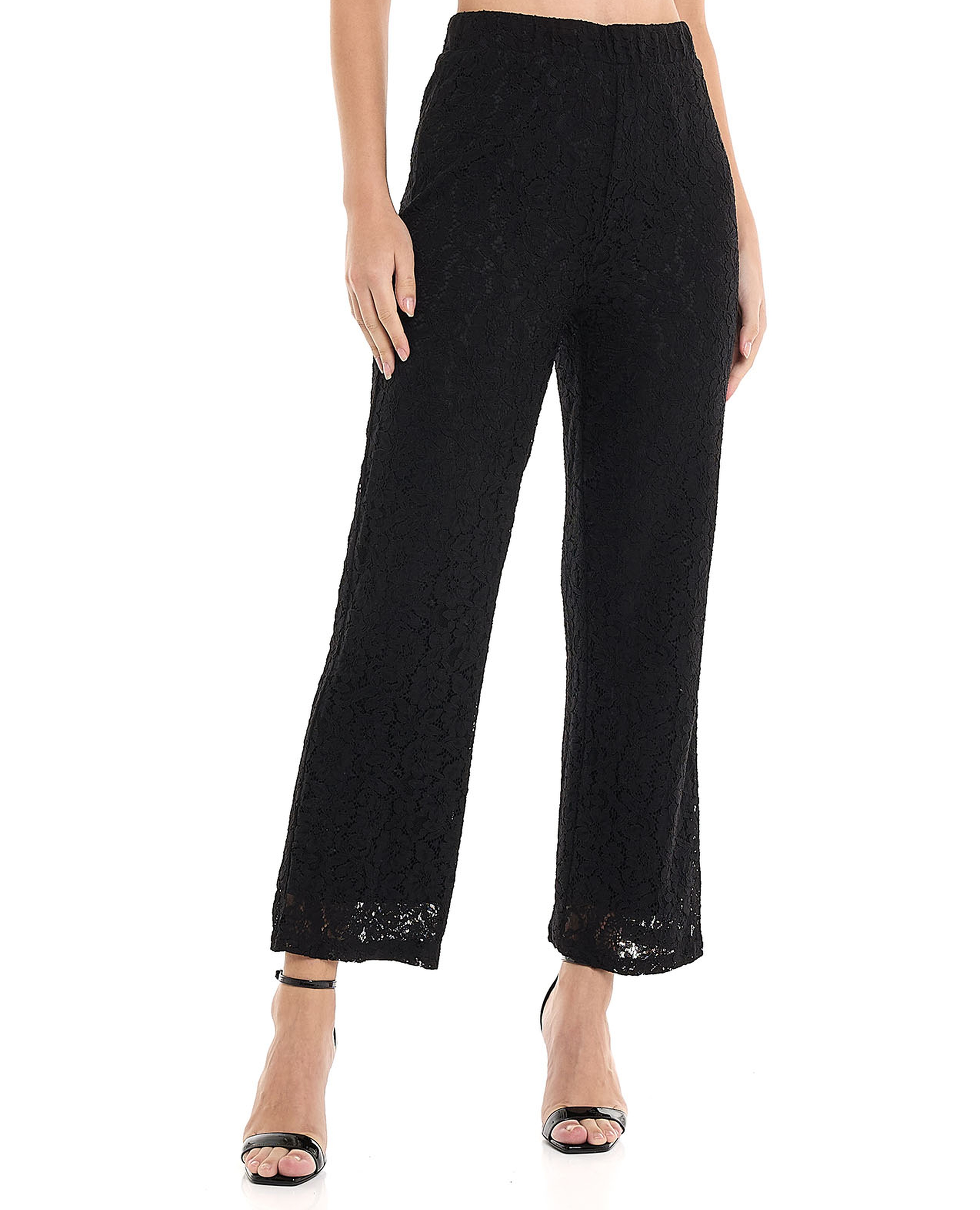 Laced Shirt With Spread Collar And Long Sleeves