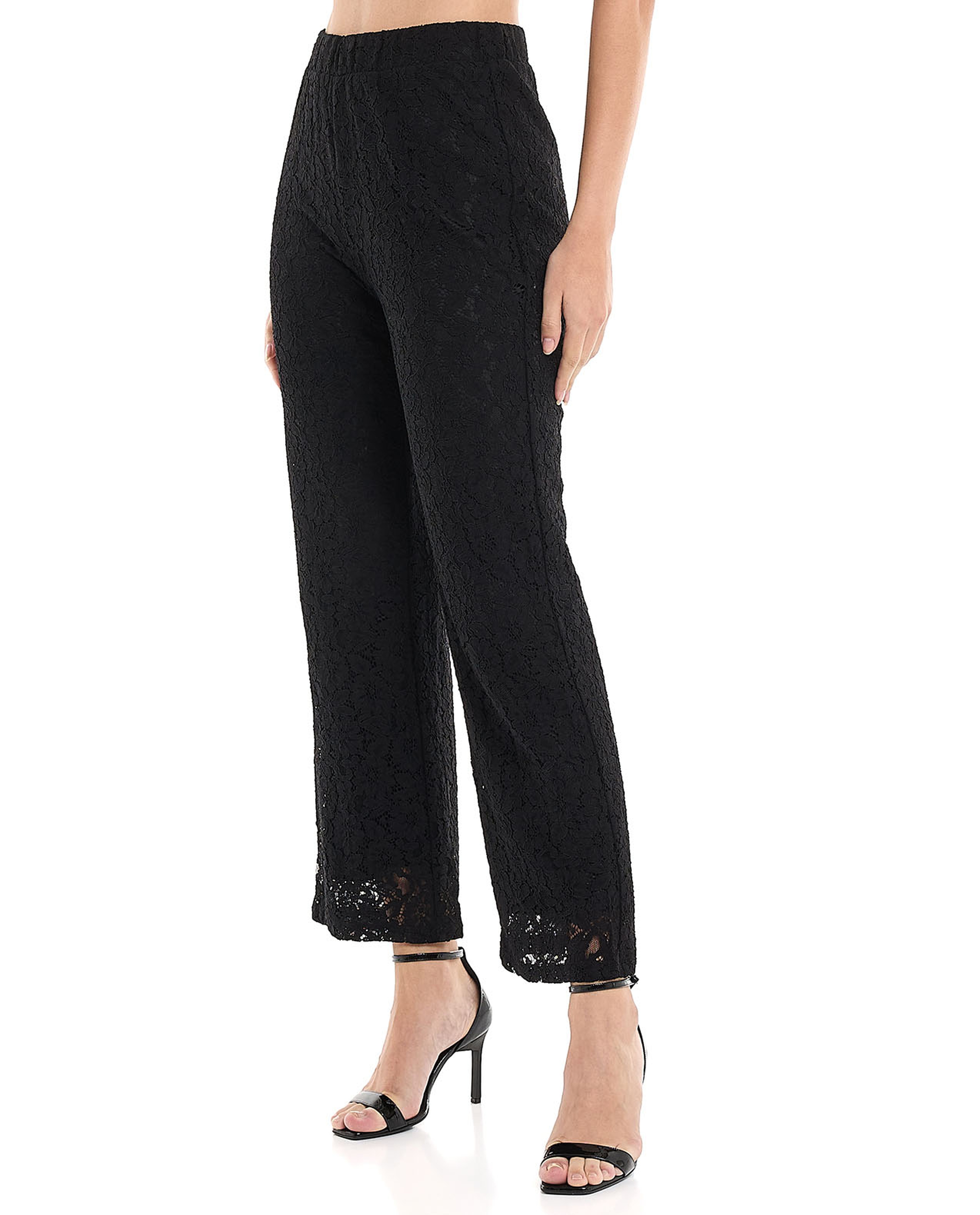 Laced Shirt With Spread Collar And Long Sleeves