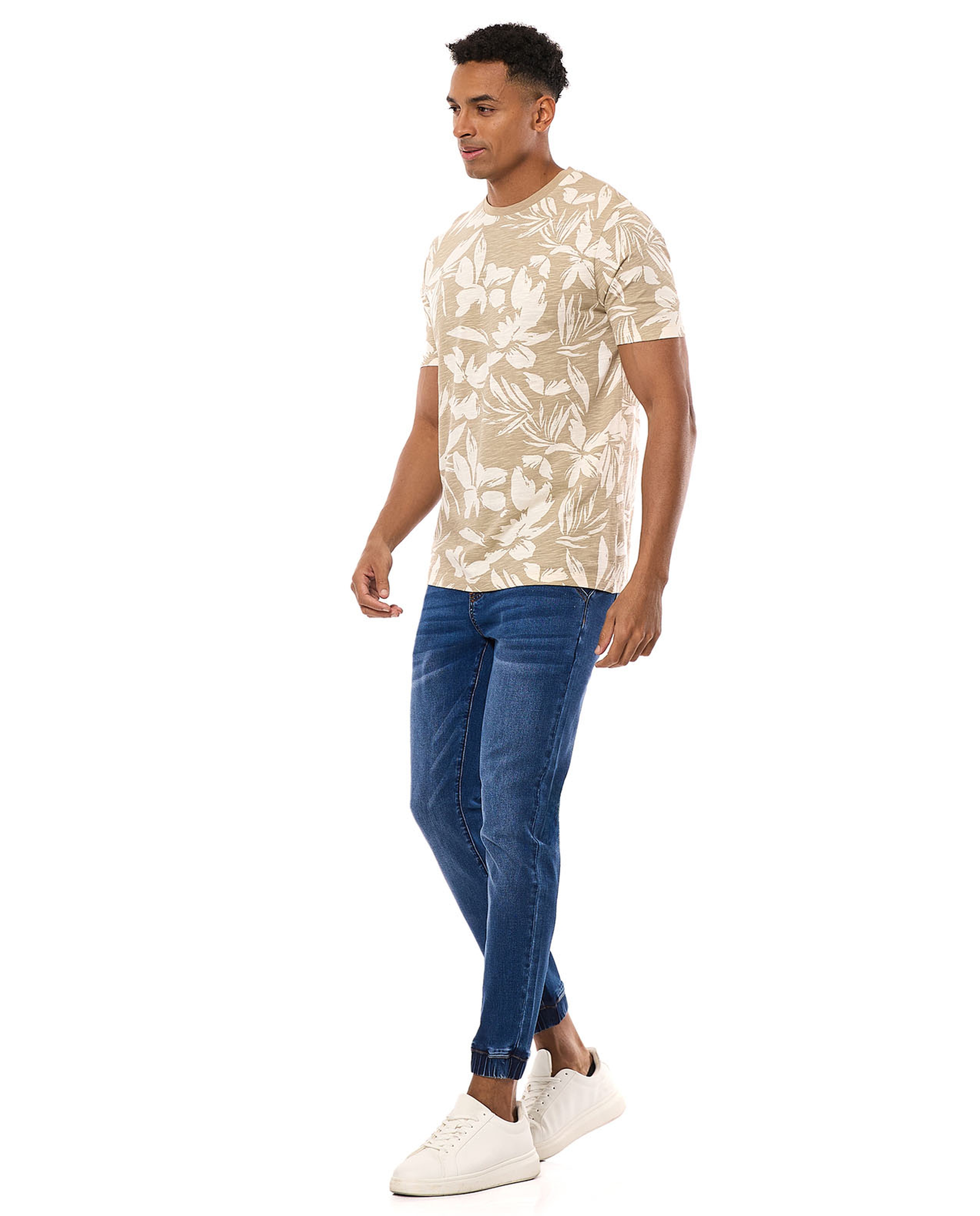 Printed T-Shirt with Crew Neck and Short Sleeves