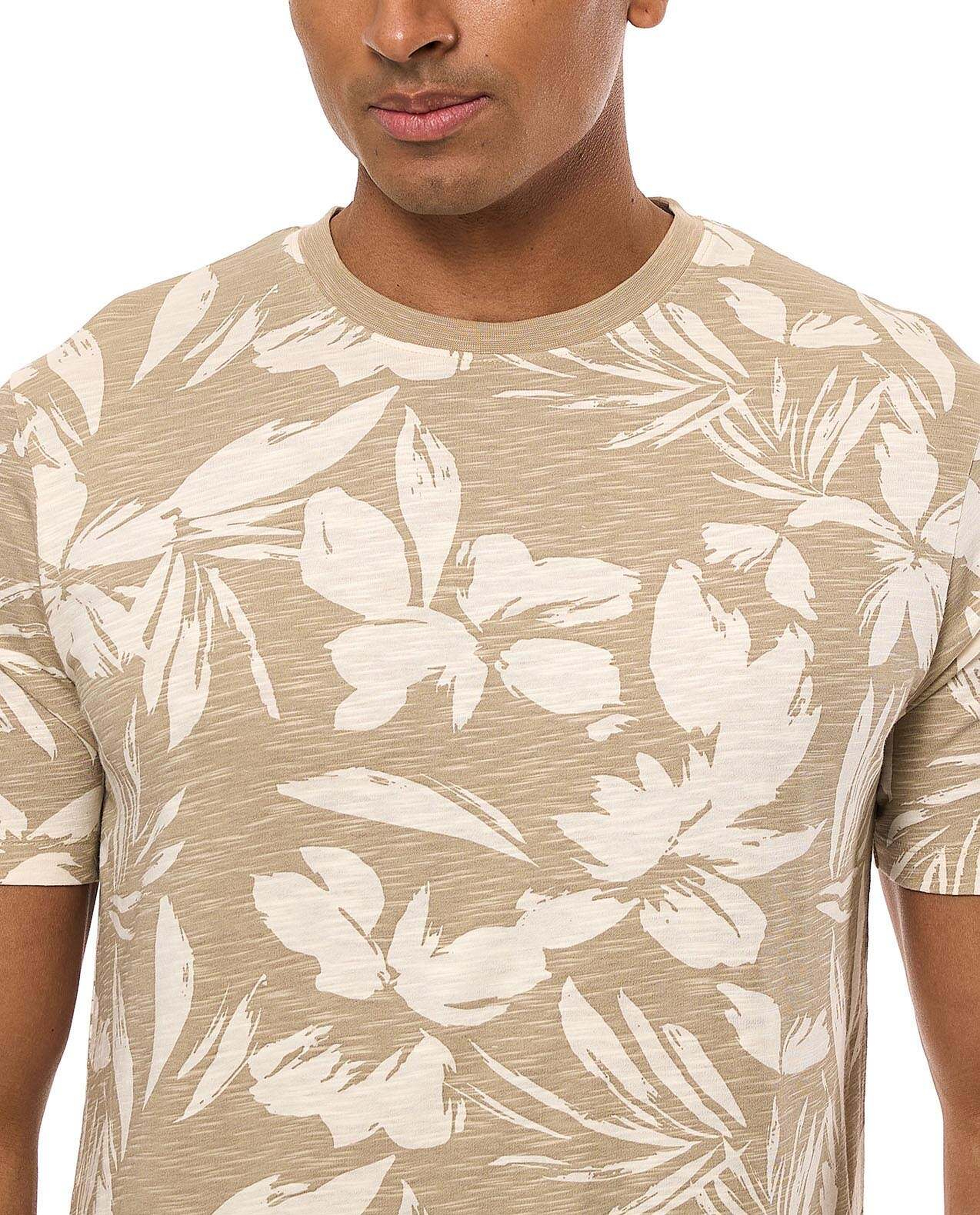 Printed T-Shirt with Crew Neck and Short Sleeves