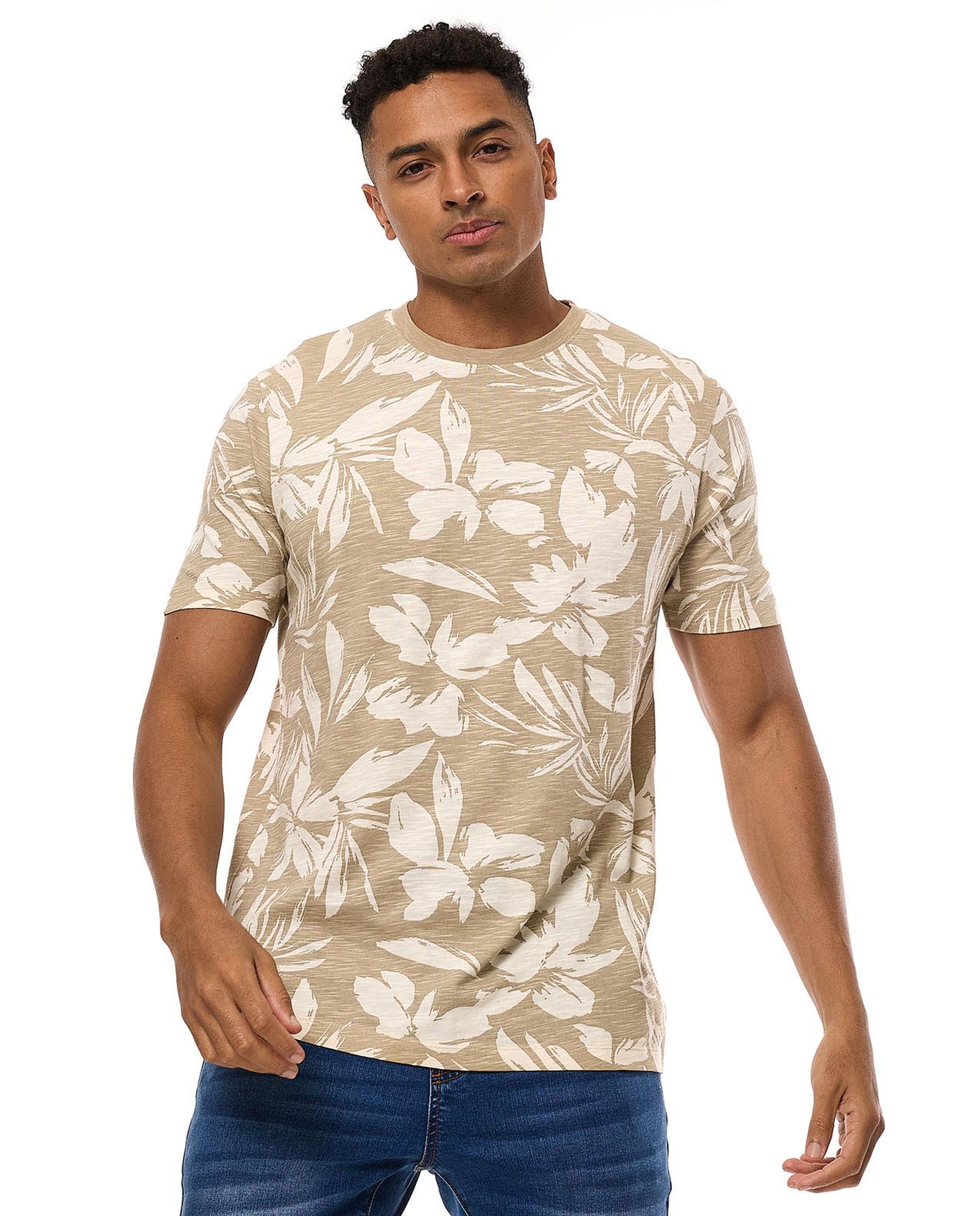 Printed T-Shirt with Crew Neck and Short Sleeves