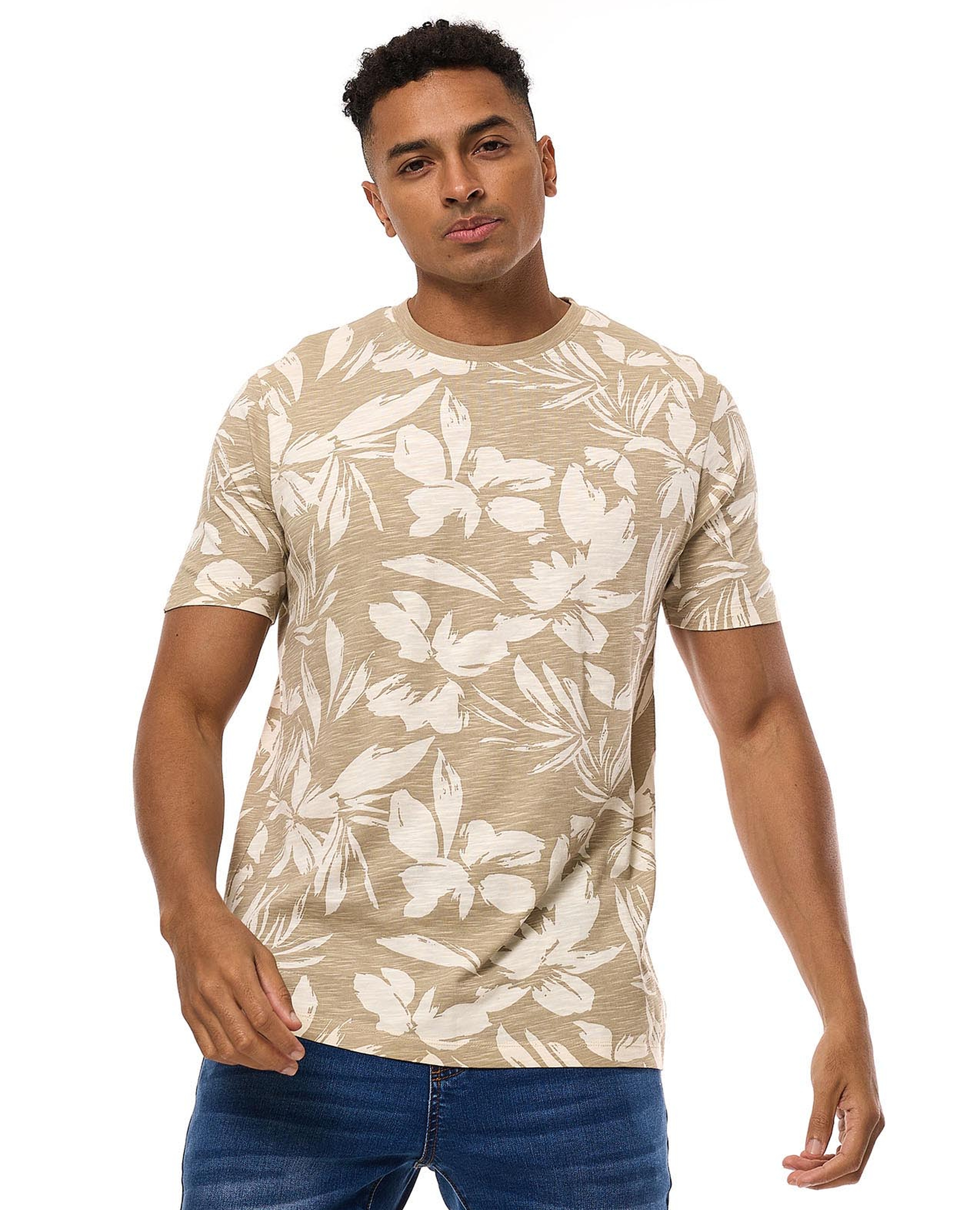 Printed T-Shirt with Crew Neck and Short Sleeves