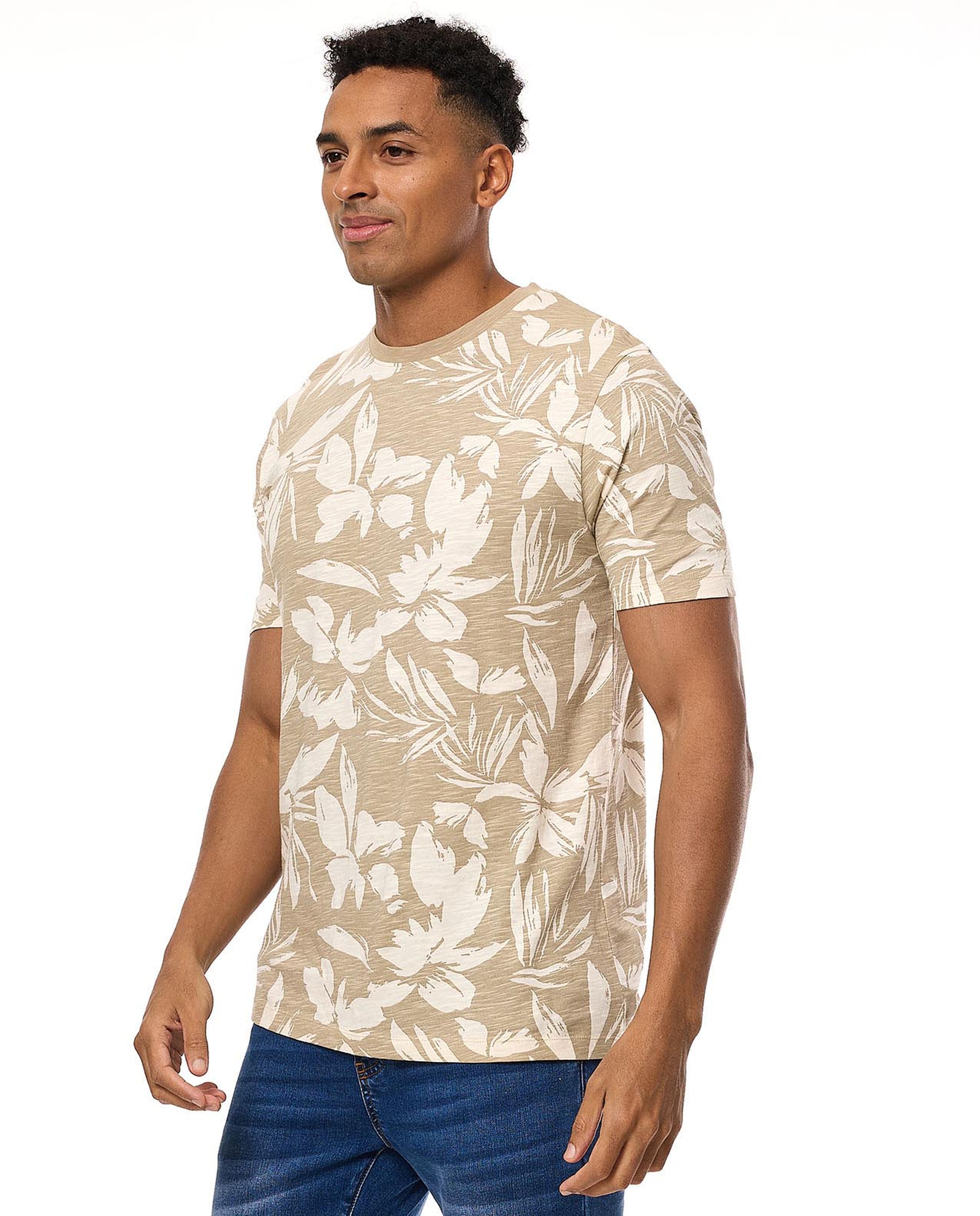 Printed T-Shirt with Crew Neck and Short Sleeves