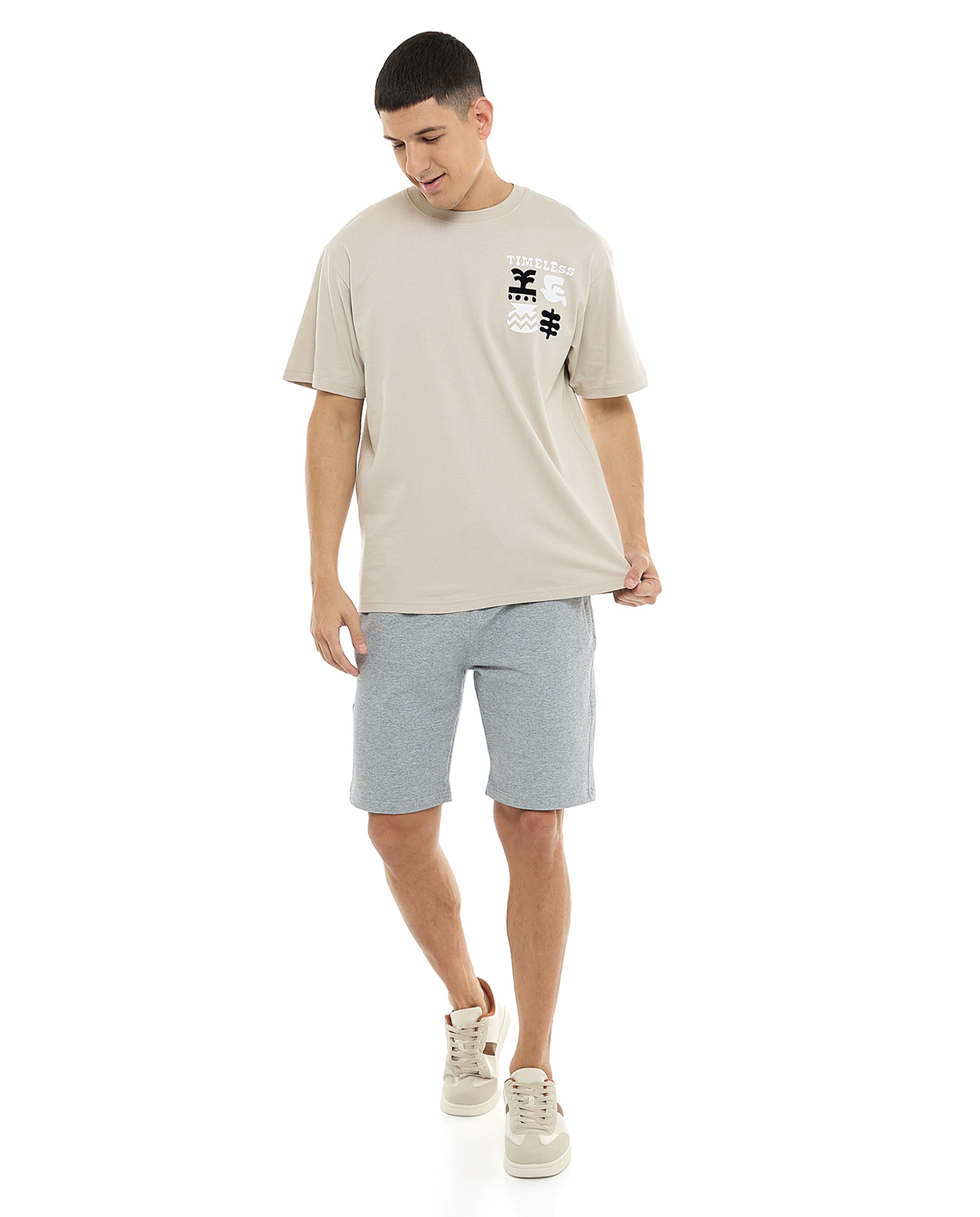 Printed T-Shirt with Crew Neck and Short Sleeves