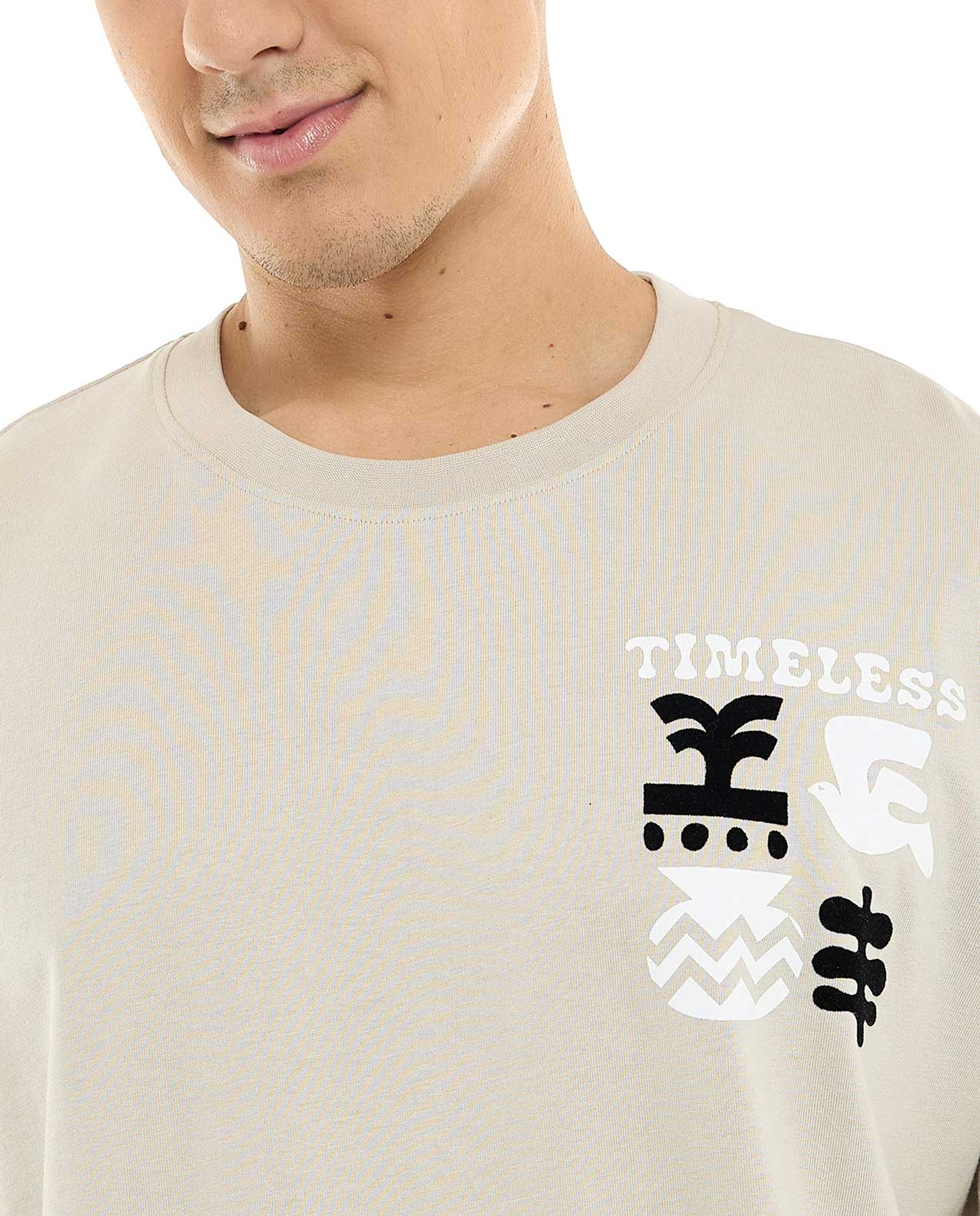 Printed T-Shirt with Crew Neck and Short Sleeves