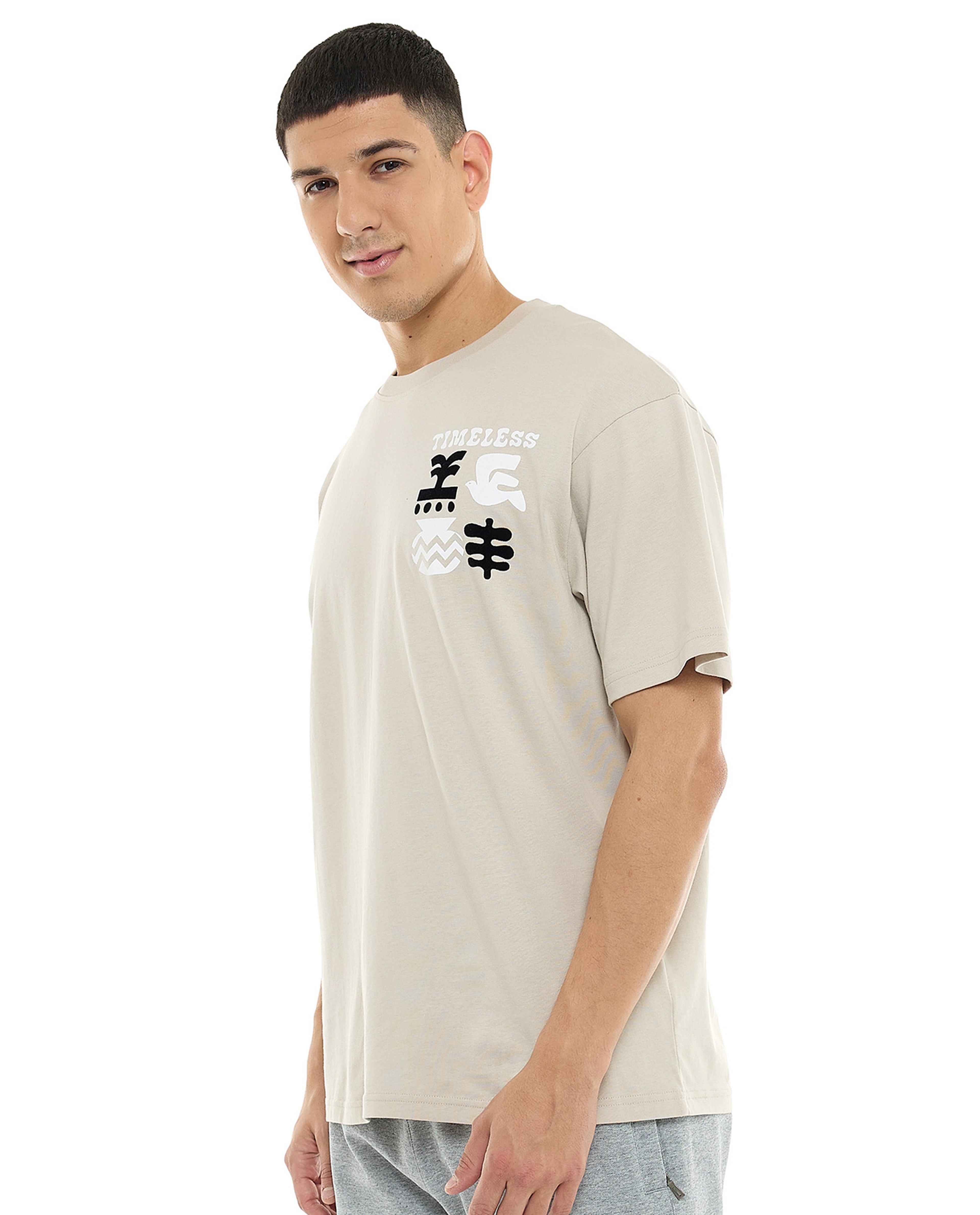 Printed T-Shirt with Crew Neck and Short Sleeves