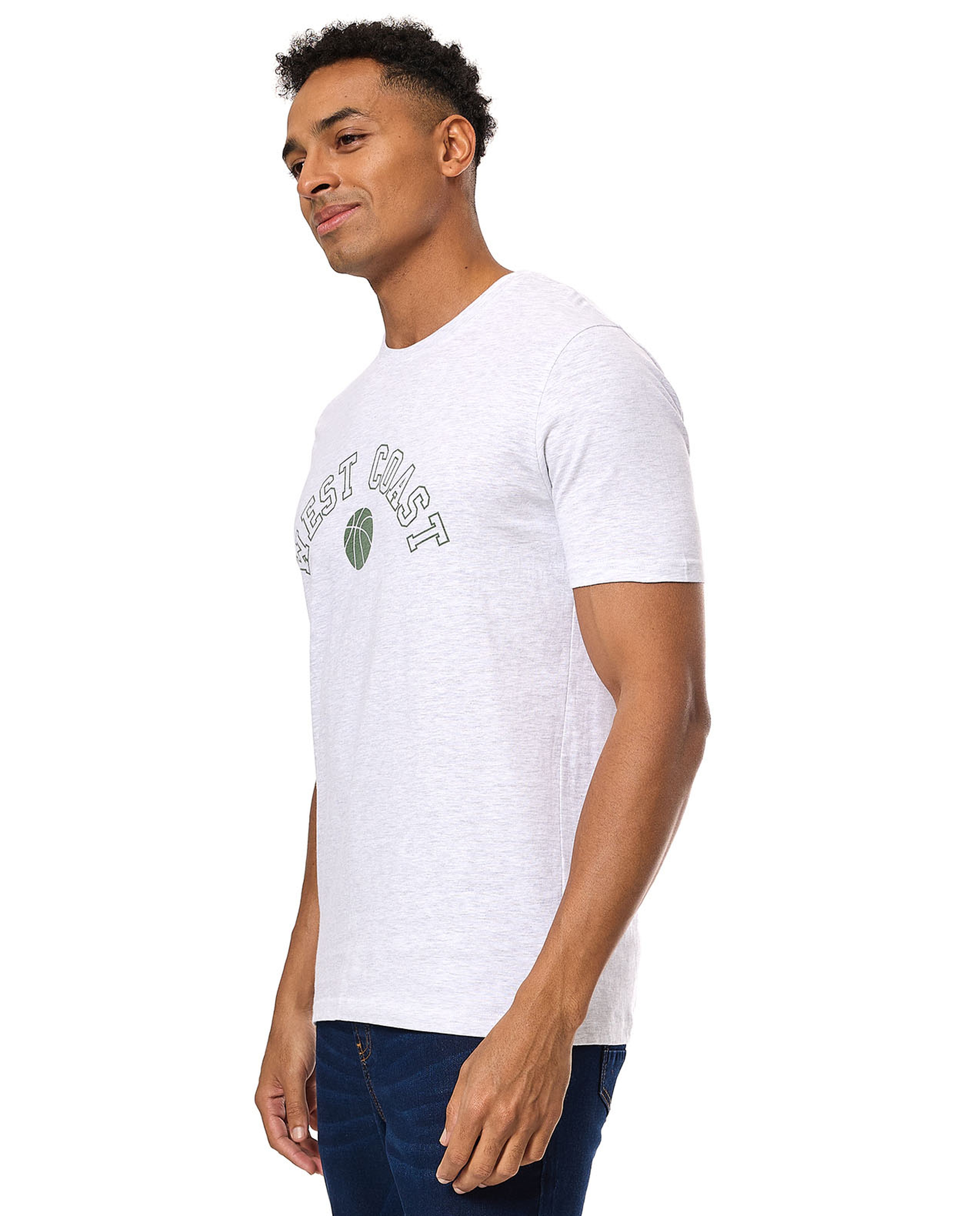 Printed T-Shirt with Crew Neck and Short Sleeves