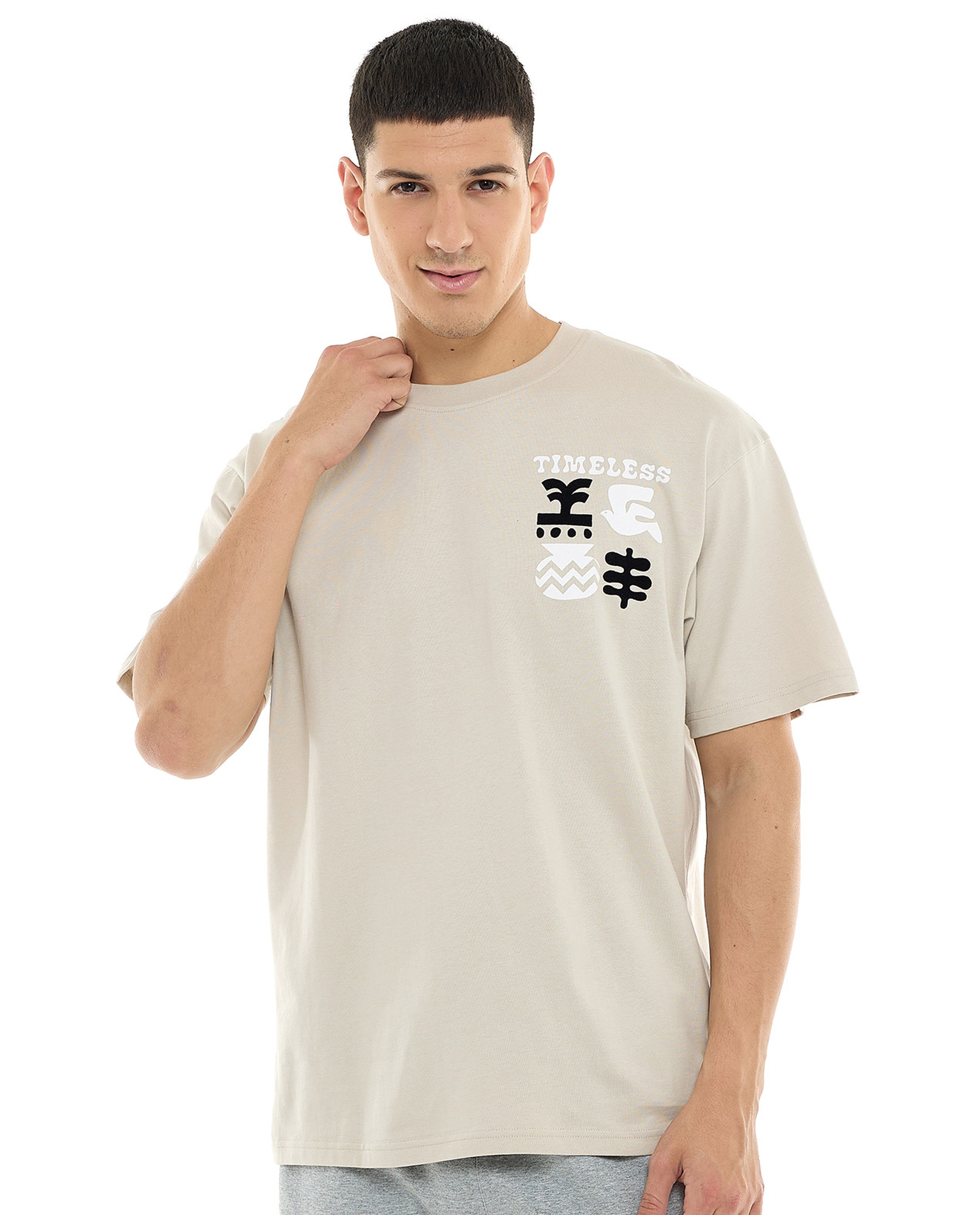 Printed T-Shirt with Crew Neck and Short Sleeves