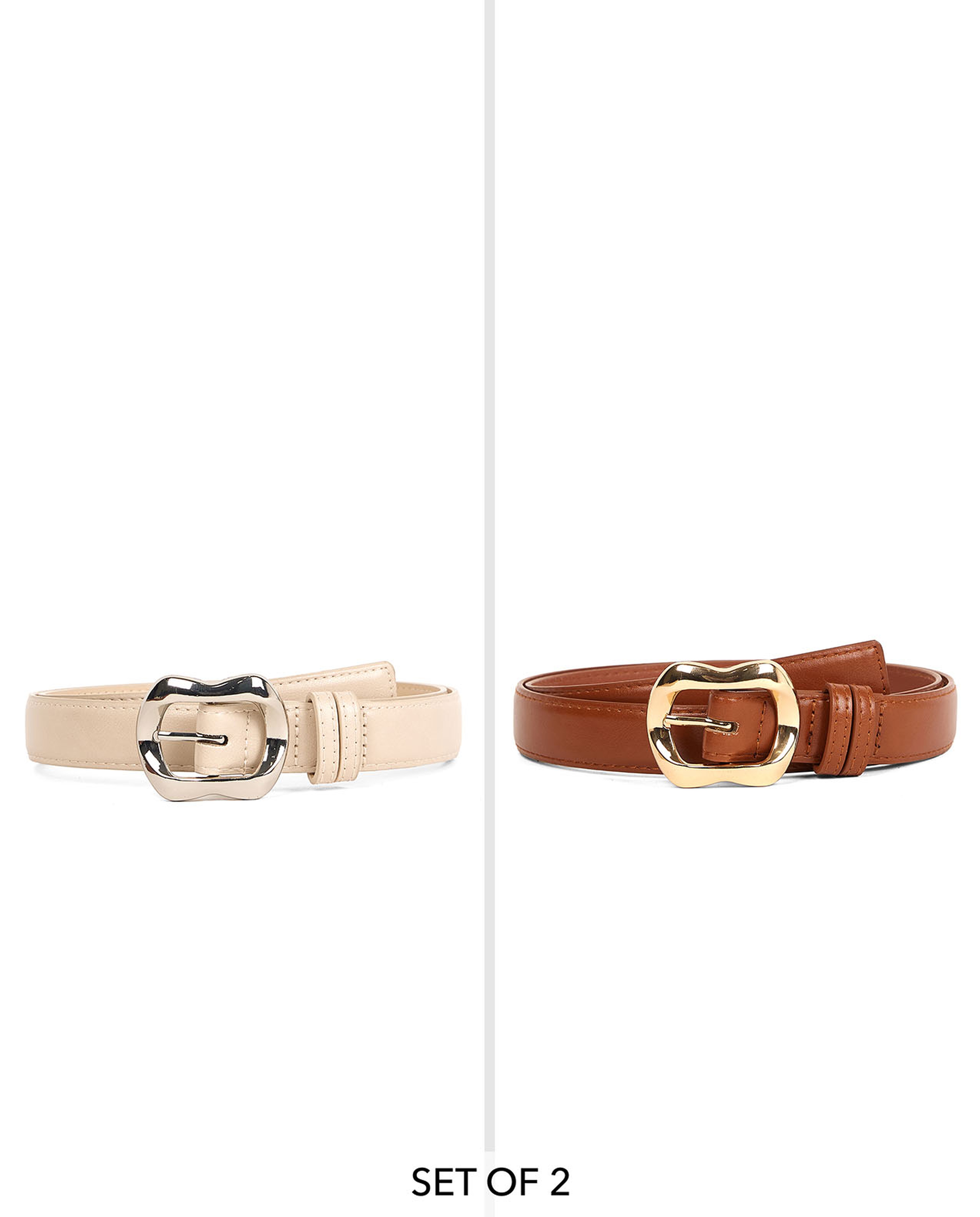 2 Pack Faux Leather Belts