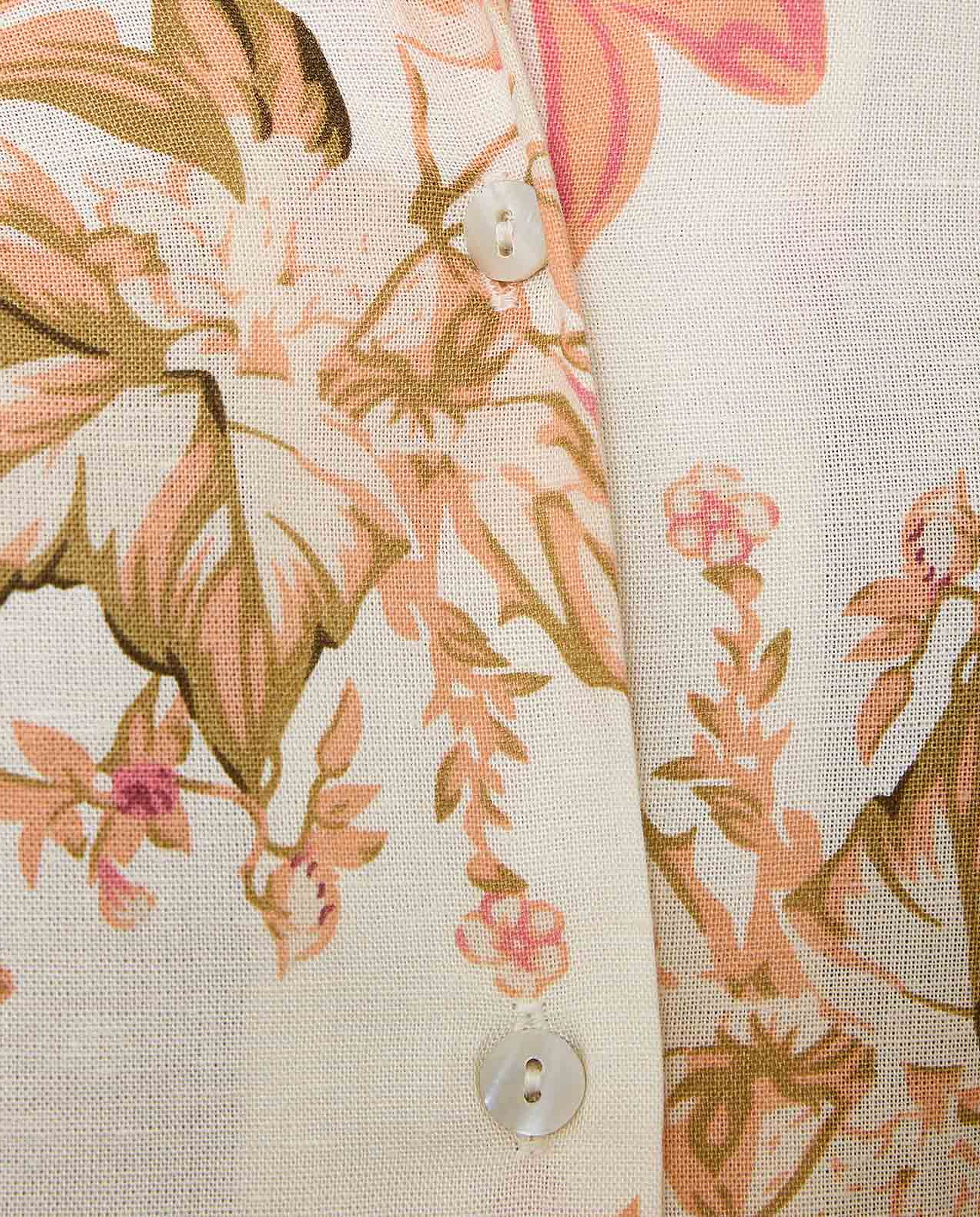 Printed Shirt With Spread Collar And Long Sleeves