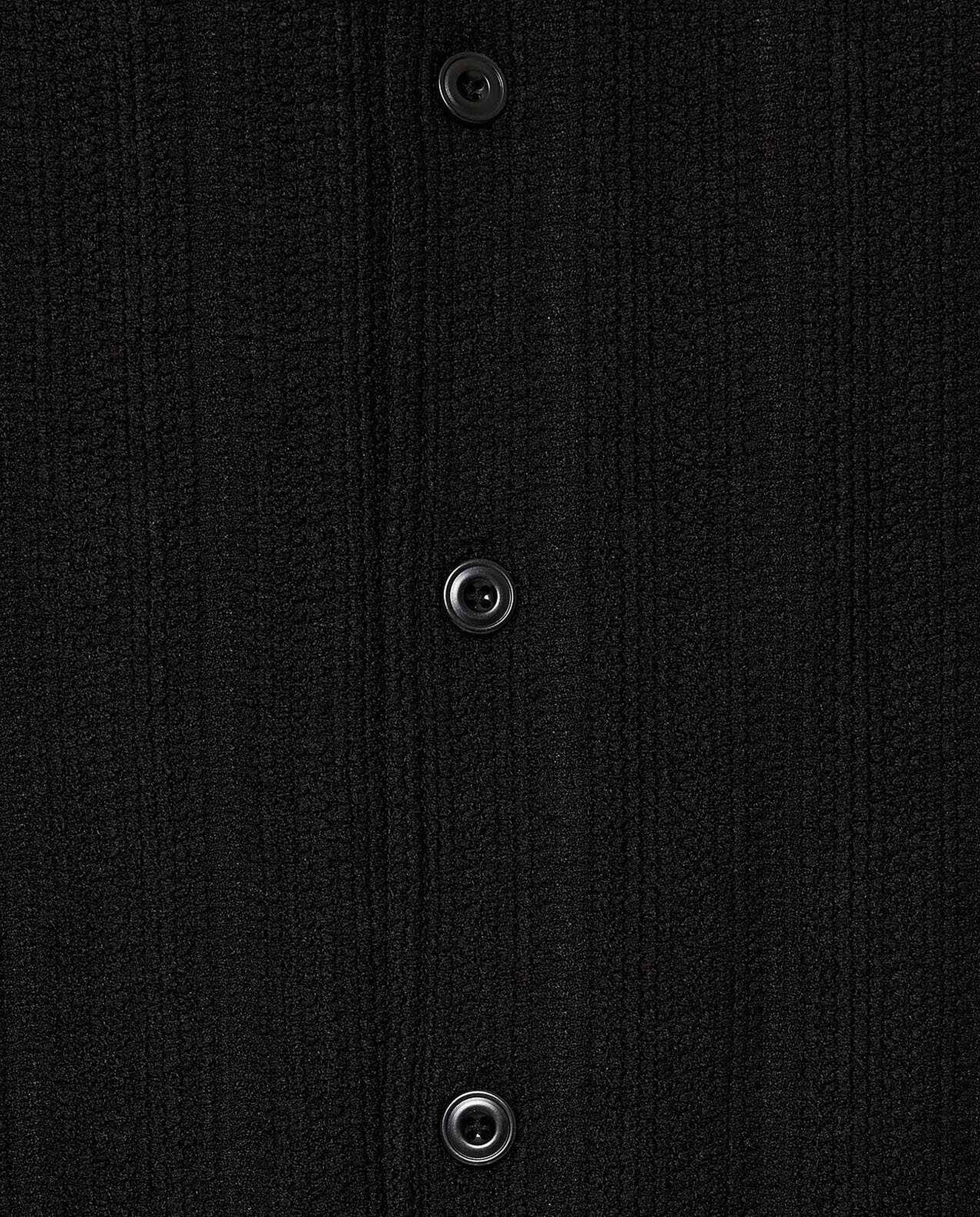 Striped Shirt with Revere Collar and Short Sleeves