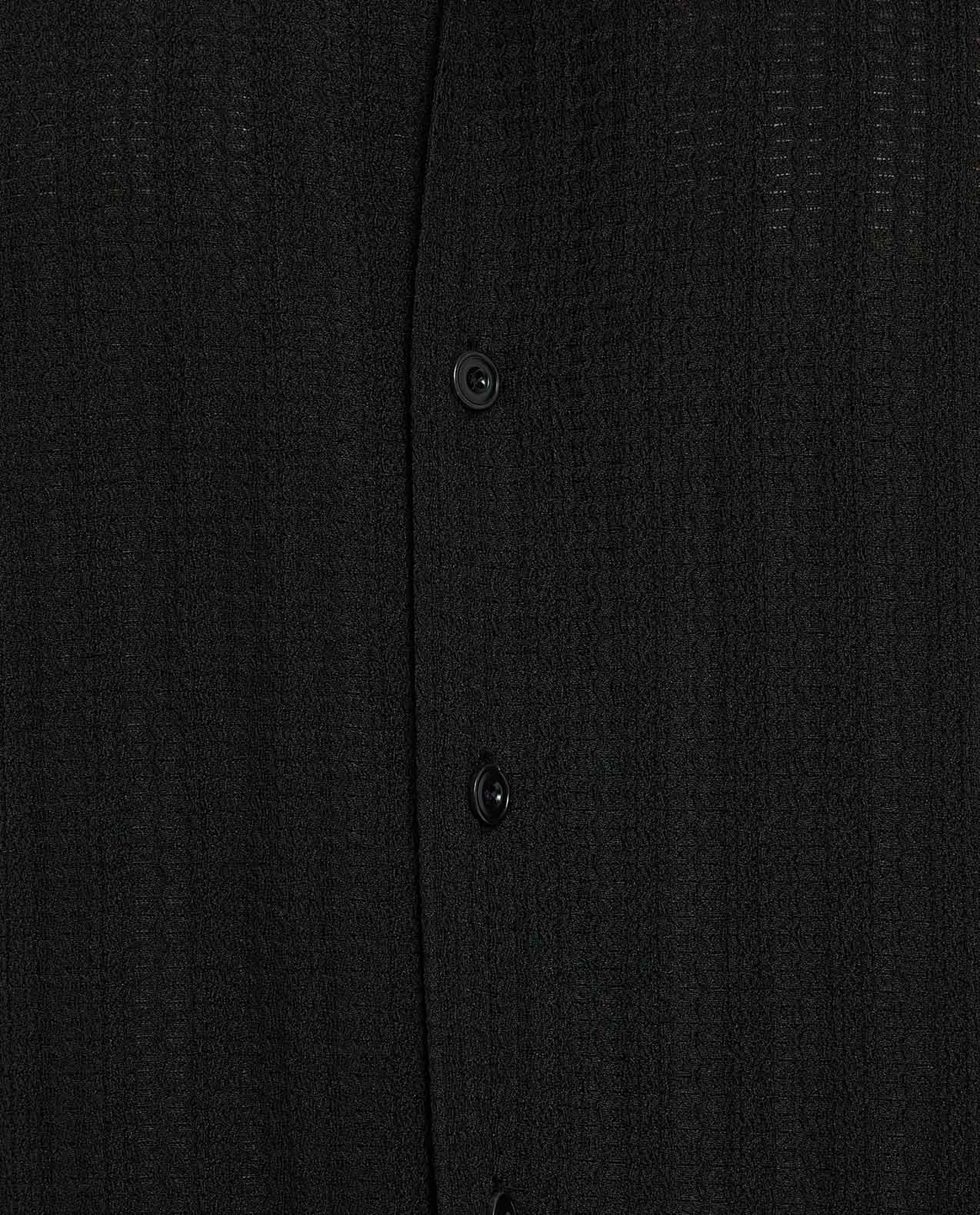 Textured Shirt with Revere Collar and Short Sleeves