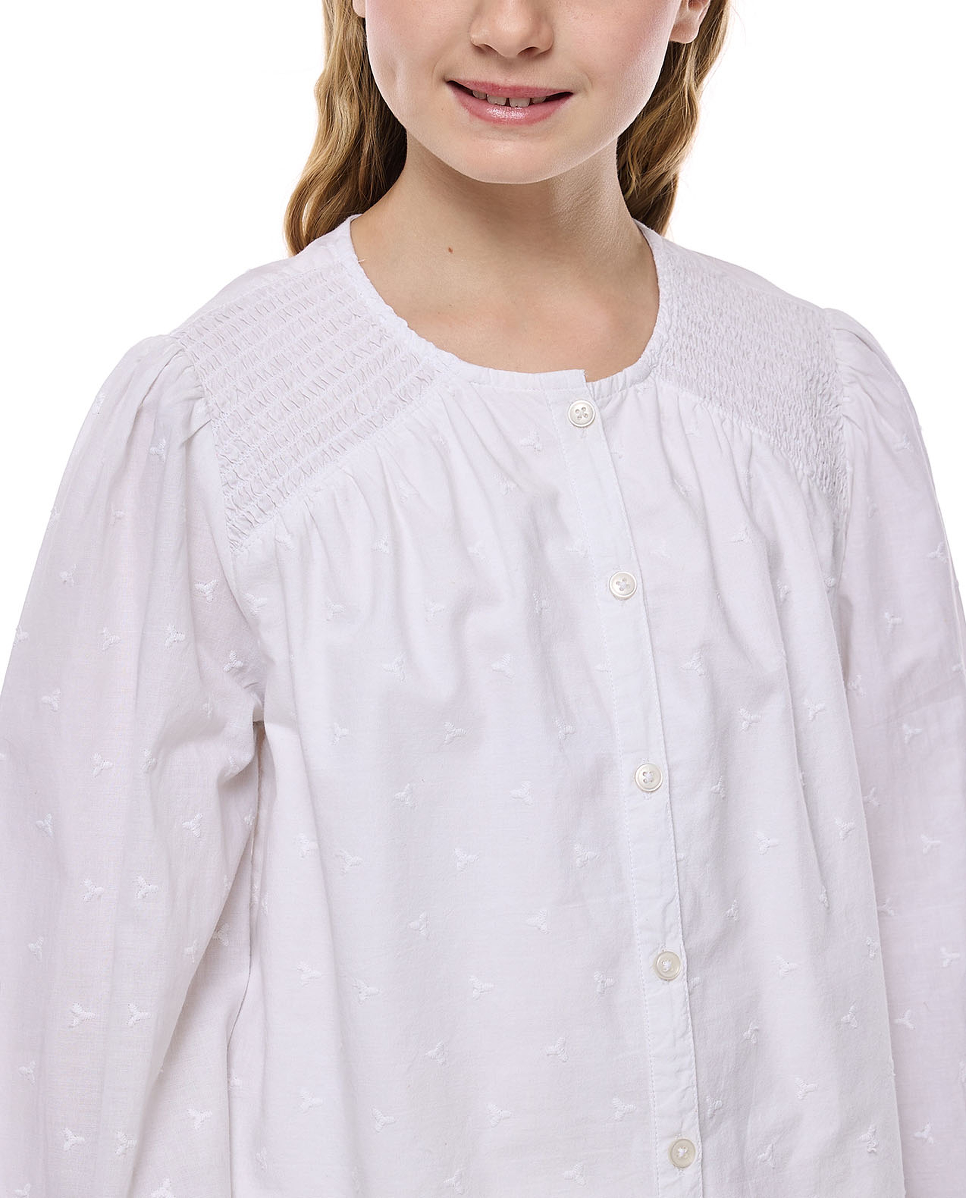 Solid Top with Round Neck and Long Sleeves