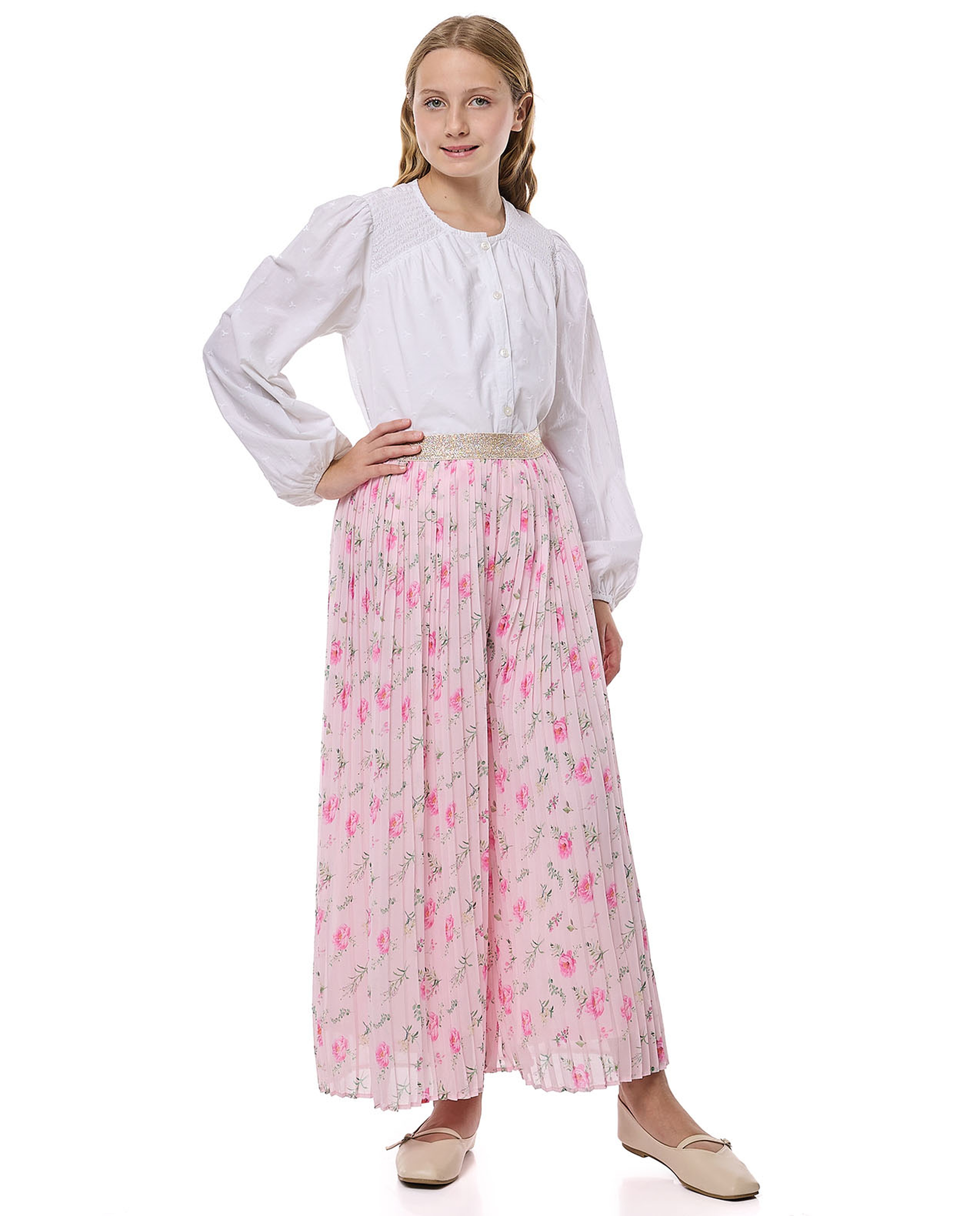 Solid Top with Round Neck and Long Sleeves