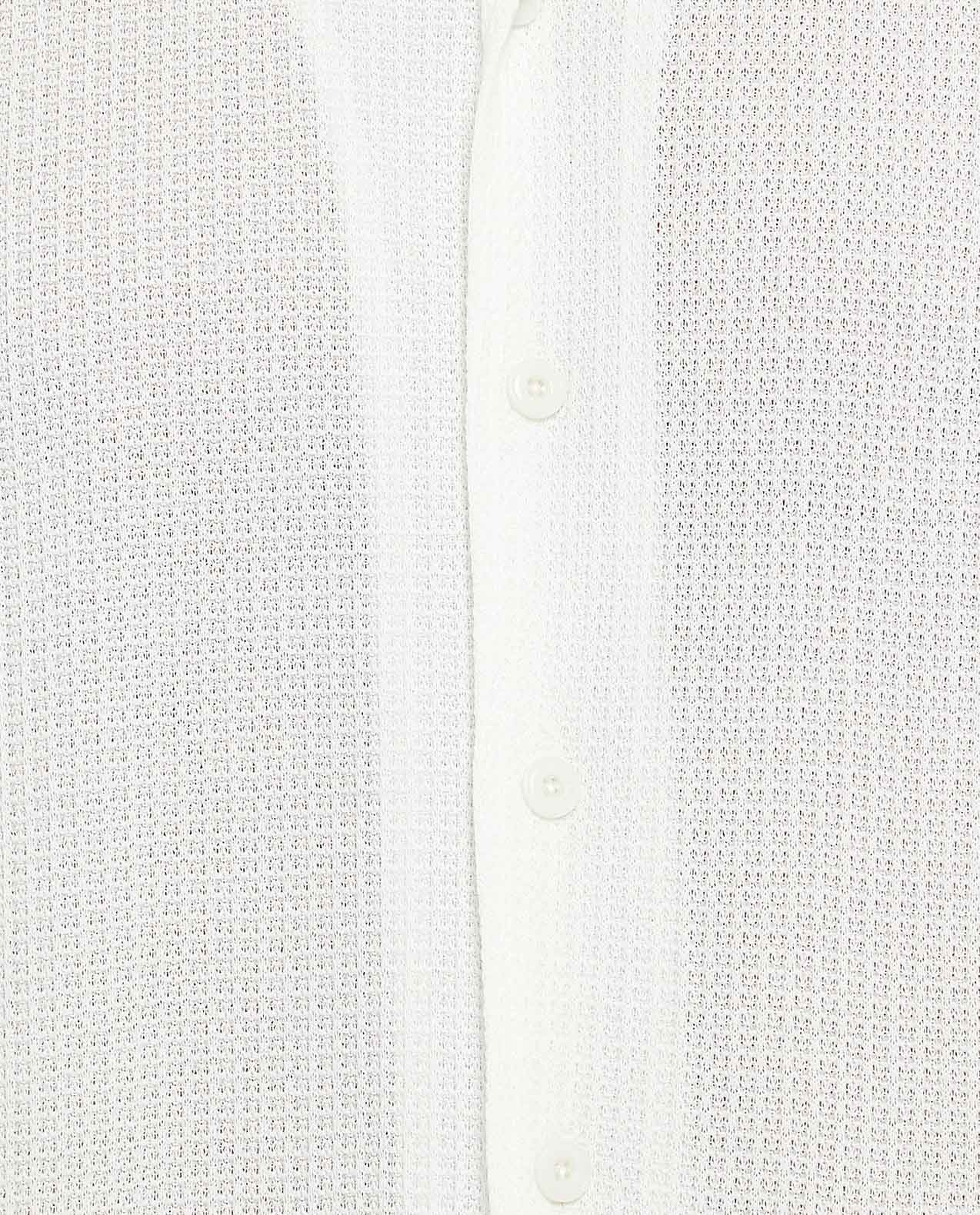 Textured Shirt with Revere Collar and Short Sleeves