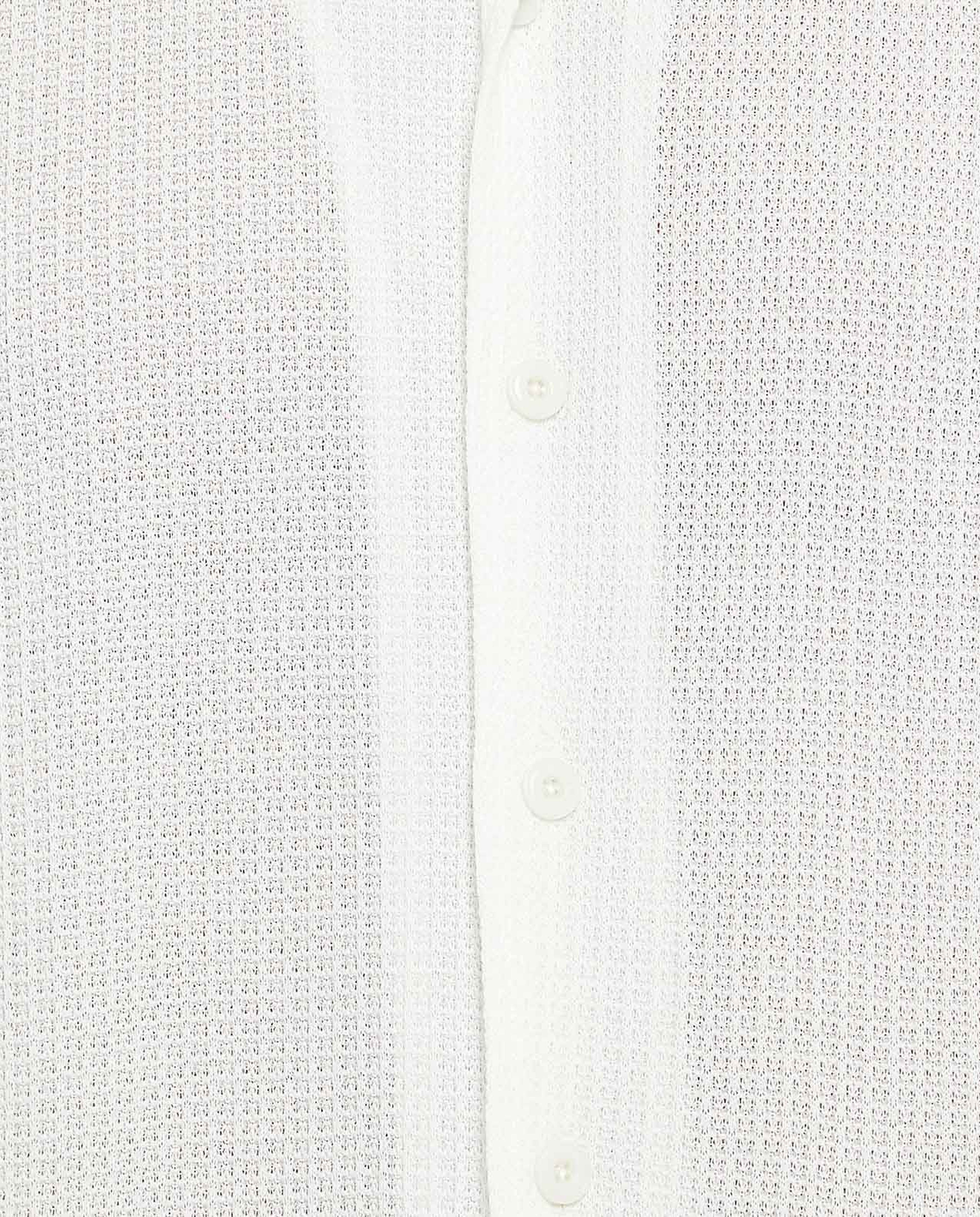 Textured Shirt with Revere Collar and Short Sleeves