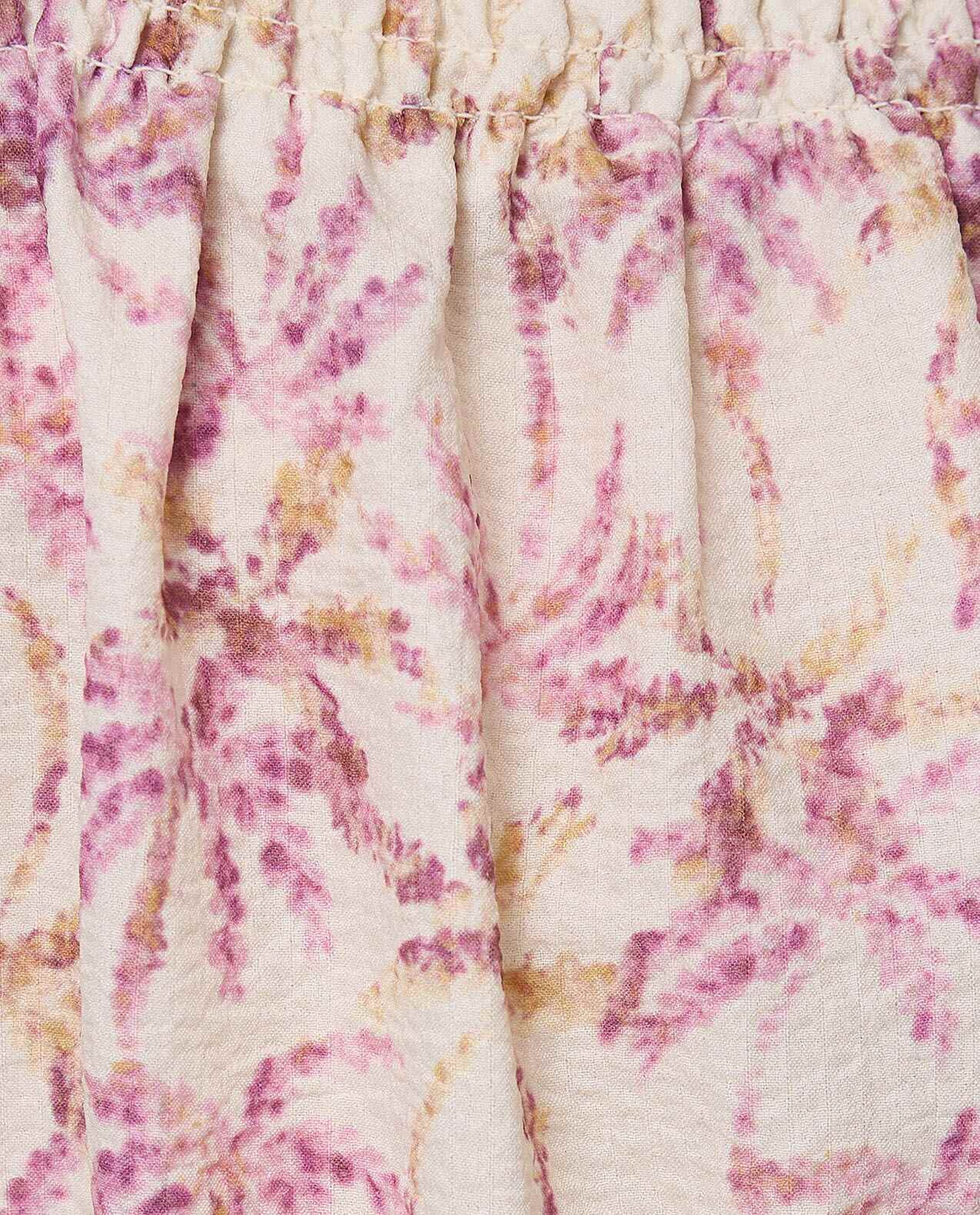 Printed Ruffle Hem Dress With Square Neck And Balloon Sleeves